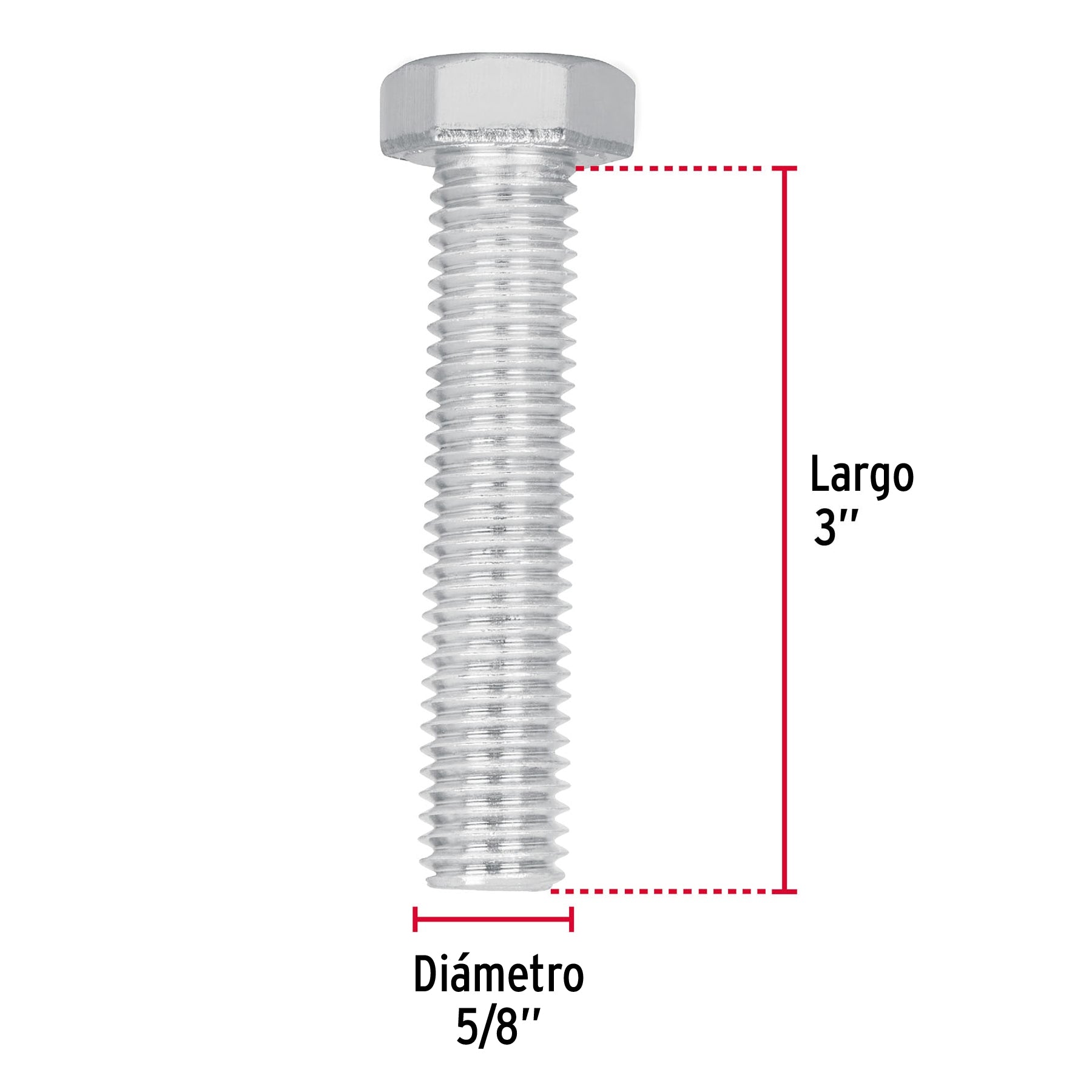 Bolsa con 6 tornillos 5/8" x 3" tipo máquina, FIERO