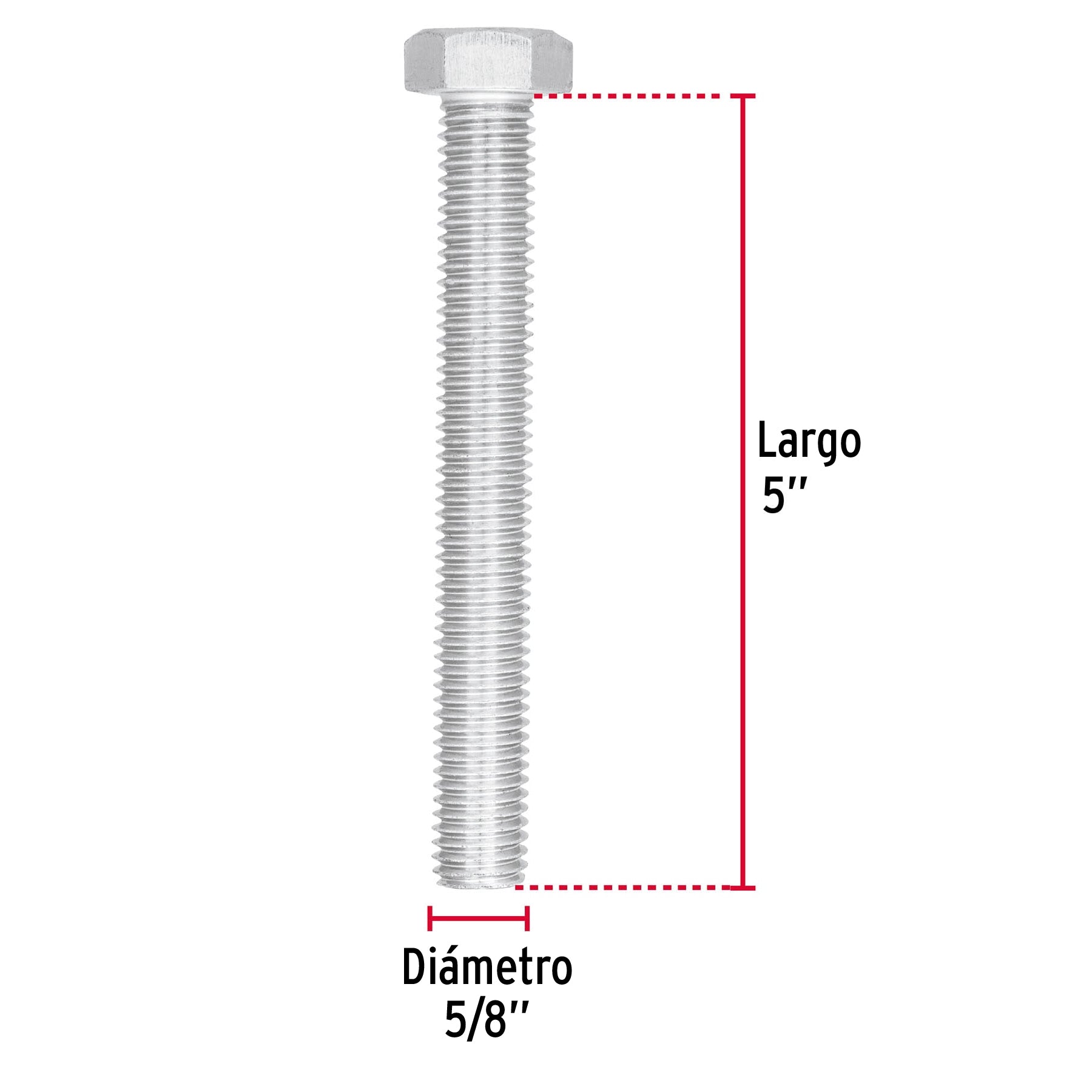 Bolsa con 6 tornillos 5/8" x 5" tipo máquina, FIERO