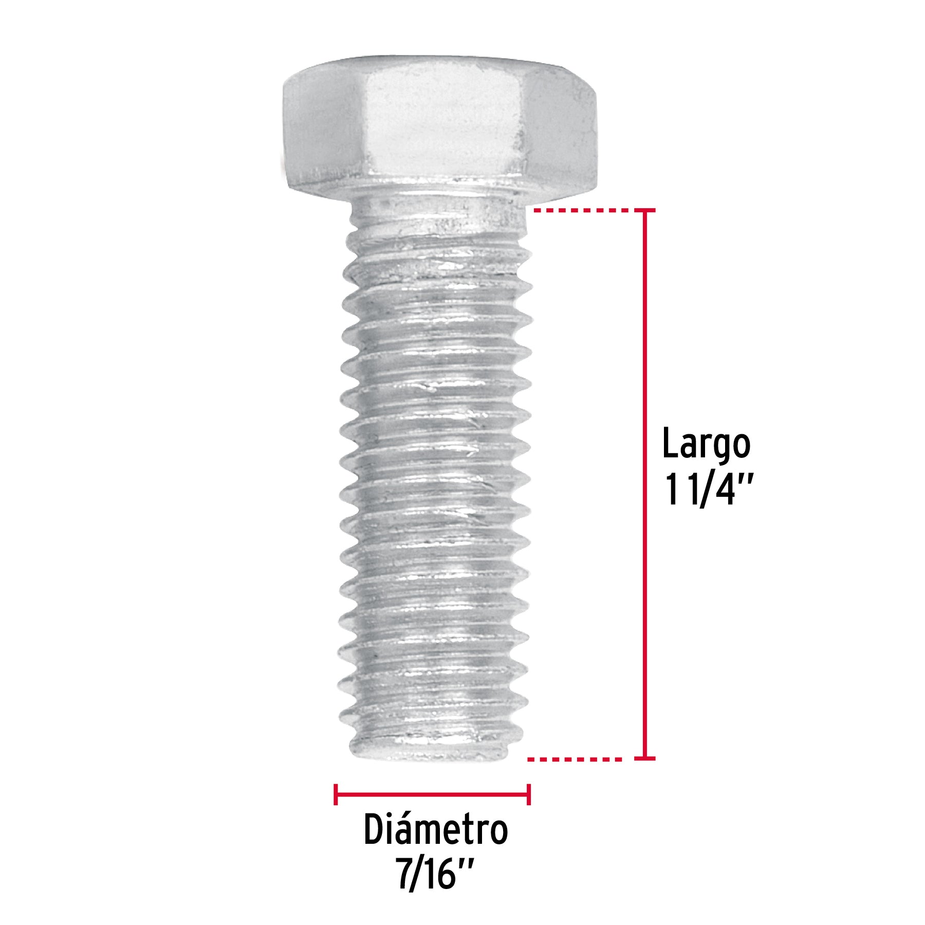 Bolsa con 50 tornillos 7/16" x 1-1/4" tipo máquina, FIERO