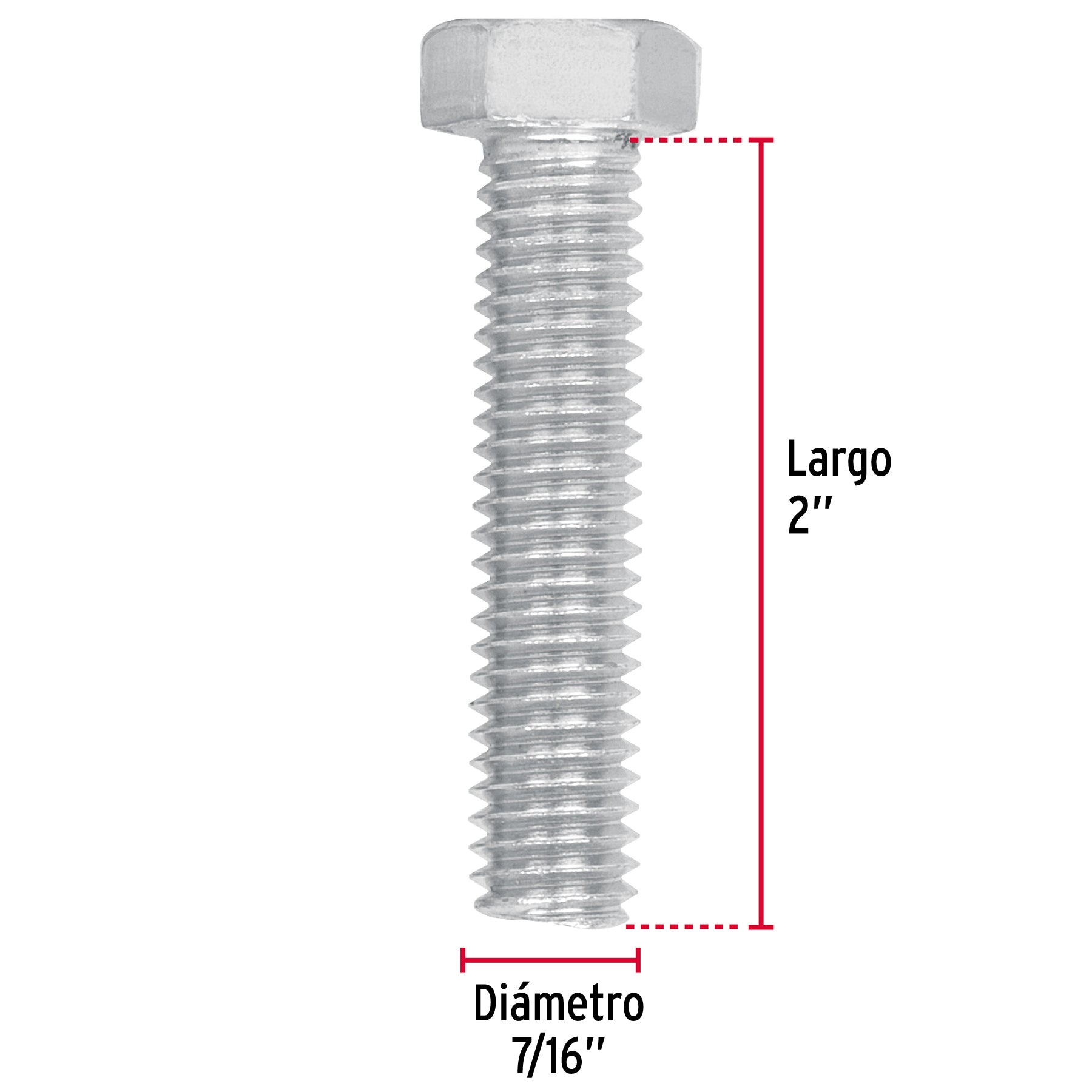Bolsa con 40 tornillos 7/16" x 2" tipo máquina, FIERO
