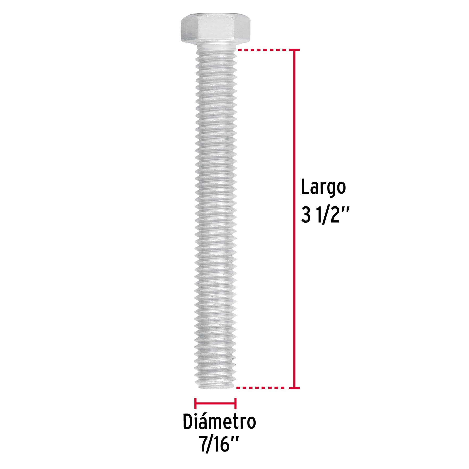 Bolsa con 20 tornillos 7/16" x 3-1/2" tipo máquina, FIERO