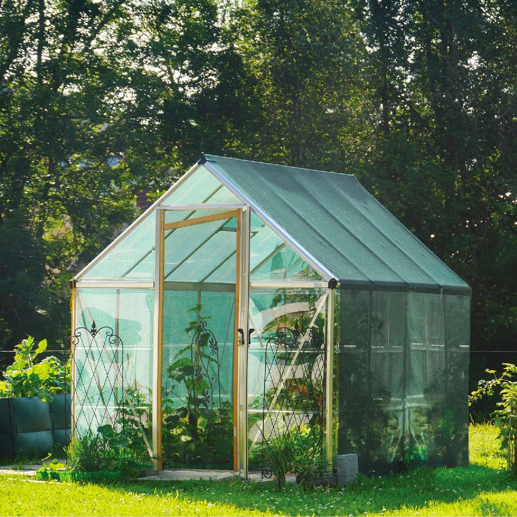 Toldo sombra 80%, monofilamento negro, 3.6m x 5m, FIERO