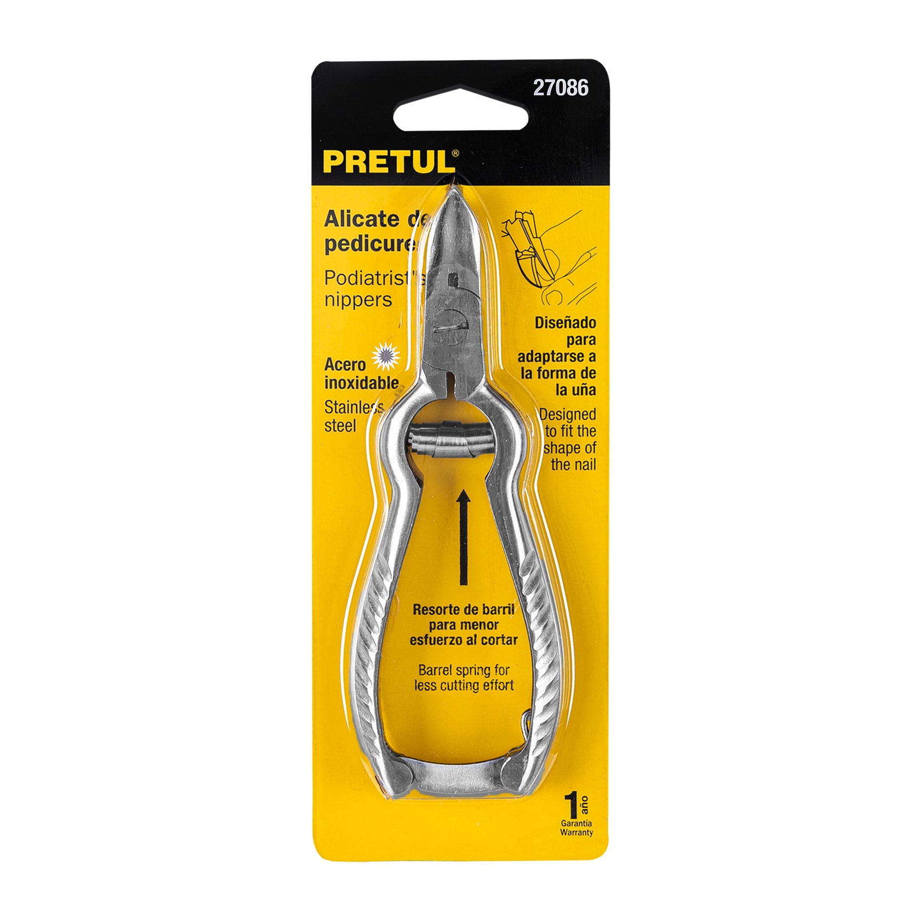 Alicate 6" de acero inoxidable para pedicure, PRETUL