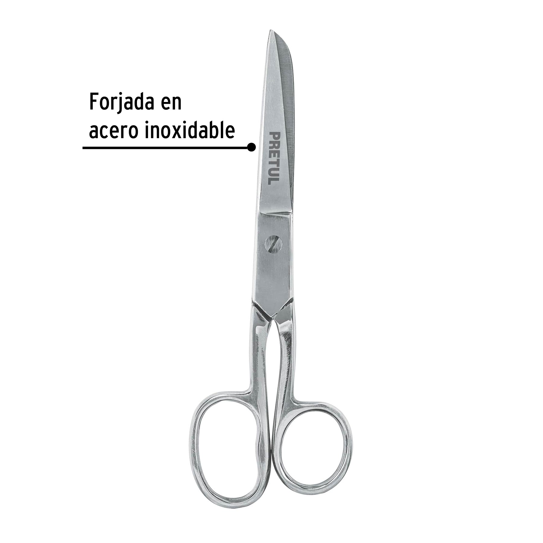 Tijera 6" para costura, ojo grande, acero inoxidable, PRETUL