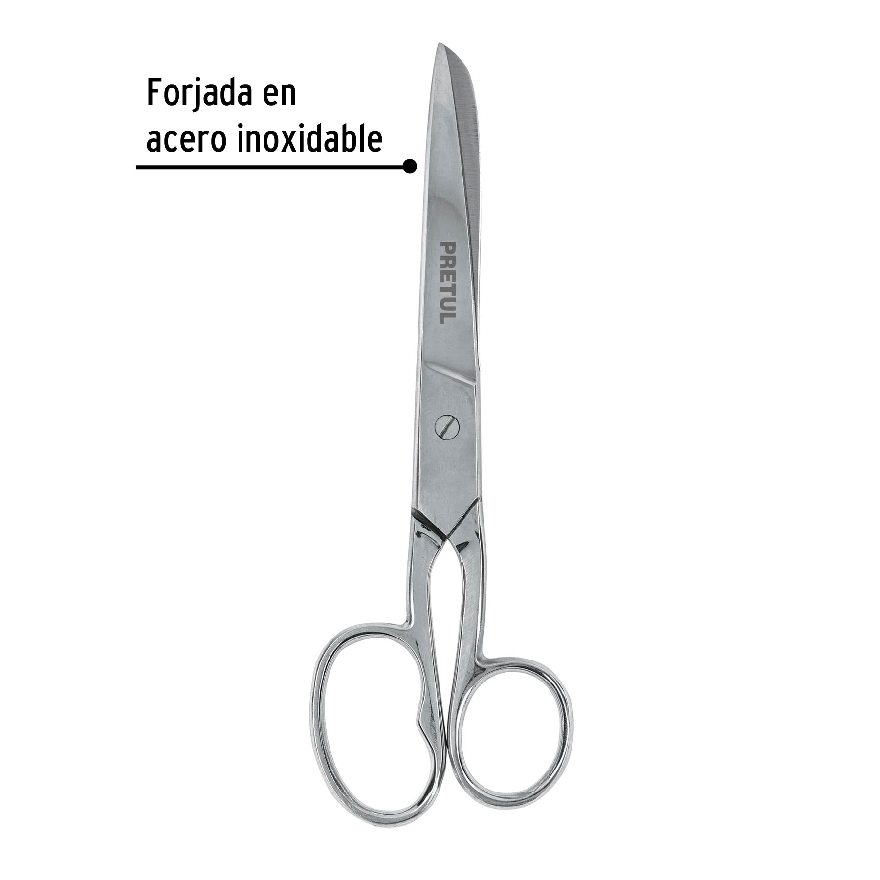 Tijera 7" para costura, ojo grande, acero inoxidable, PRETUL