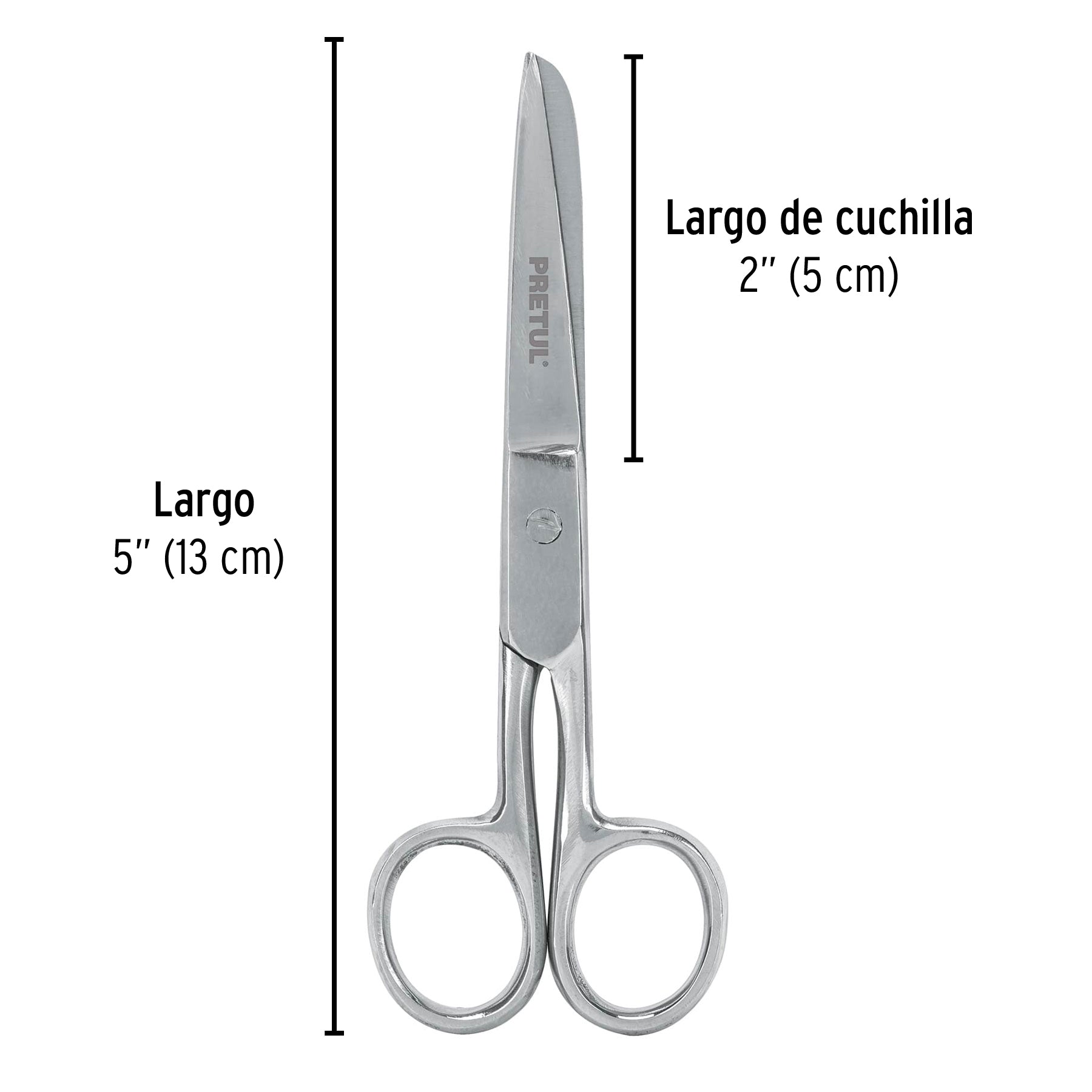 Tijera 5" para costura, de acero inoxidable, PRETUL
