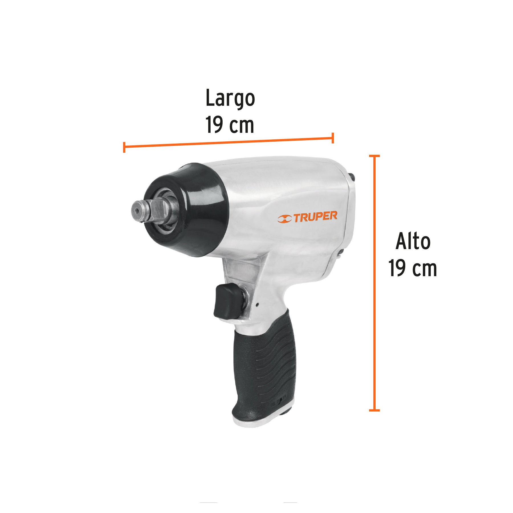 Kit de llave (pistola) de impacto 1/2", estuche plástico