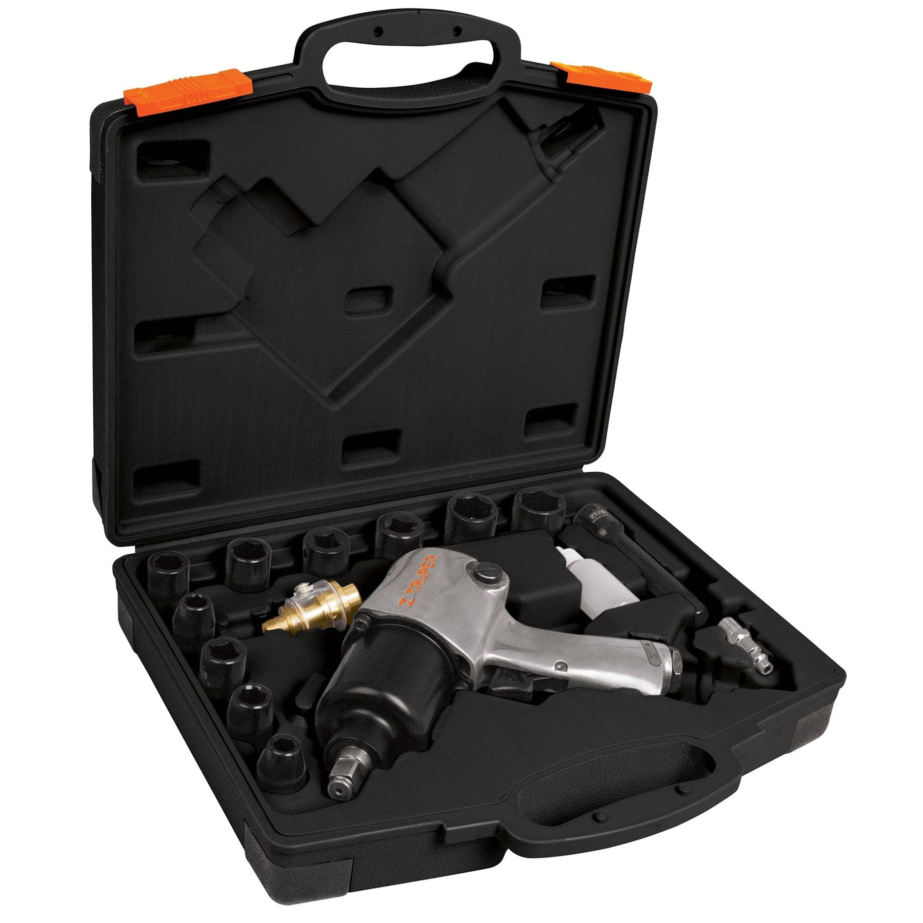 Kit de llave (pistola) de impacto 1/2" ind, estuche plástico