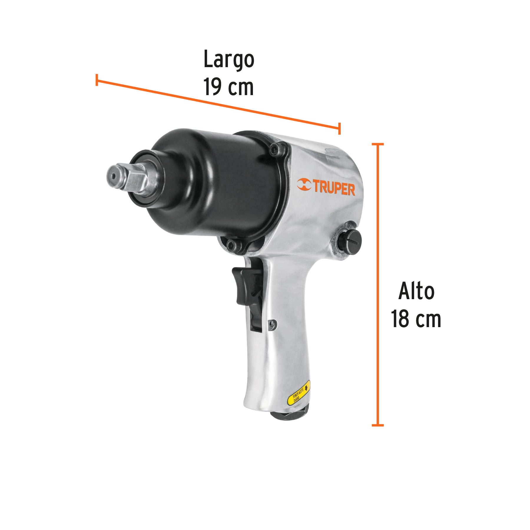 Kit de llave (pistola) de impacto 1/2" ind, estuche plástico
