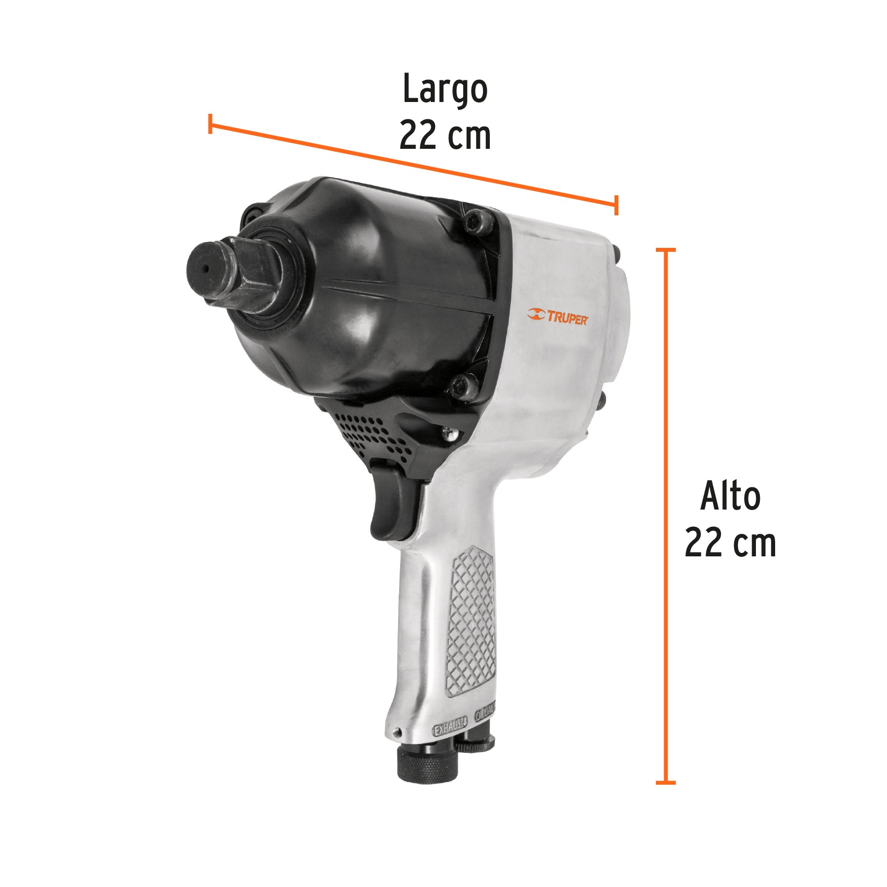 Llave (pistola) de impacto neumática 3/4", ind, TRUPER