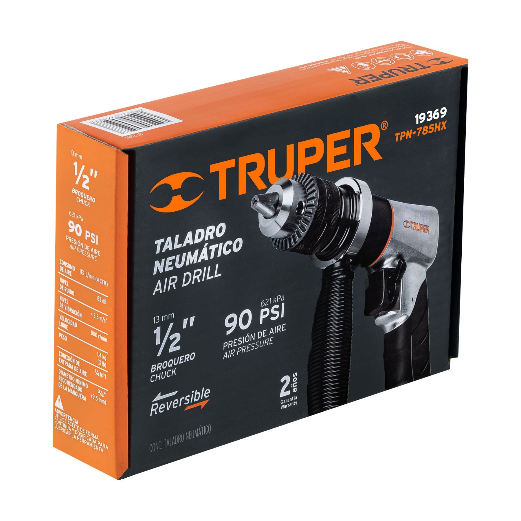 Taladro neumático reversible 1/2", TRUPER