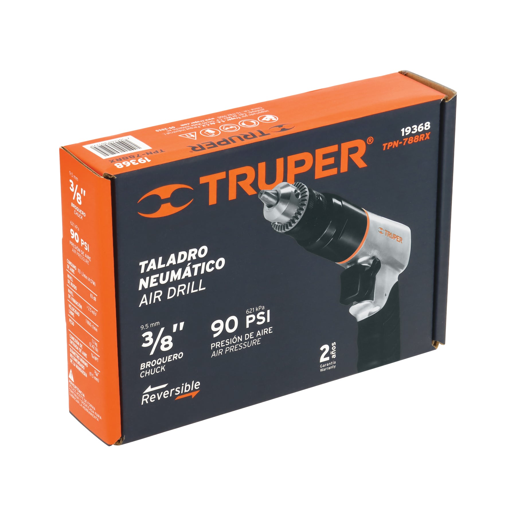 Taladro neumático reversible 3/8", TRUPER