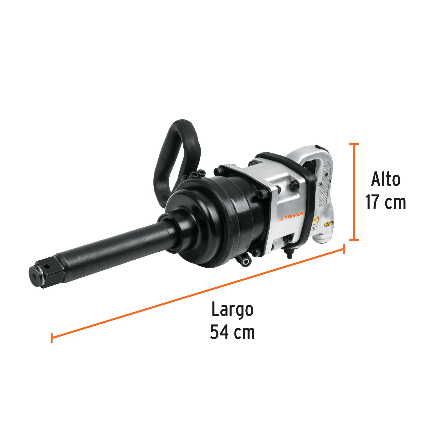 Llave (pistola) de impacto neumática 1", ind, TRUPER