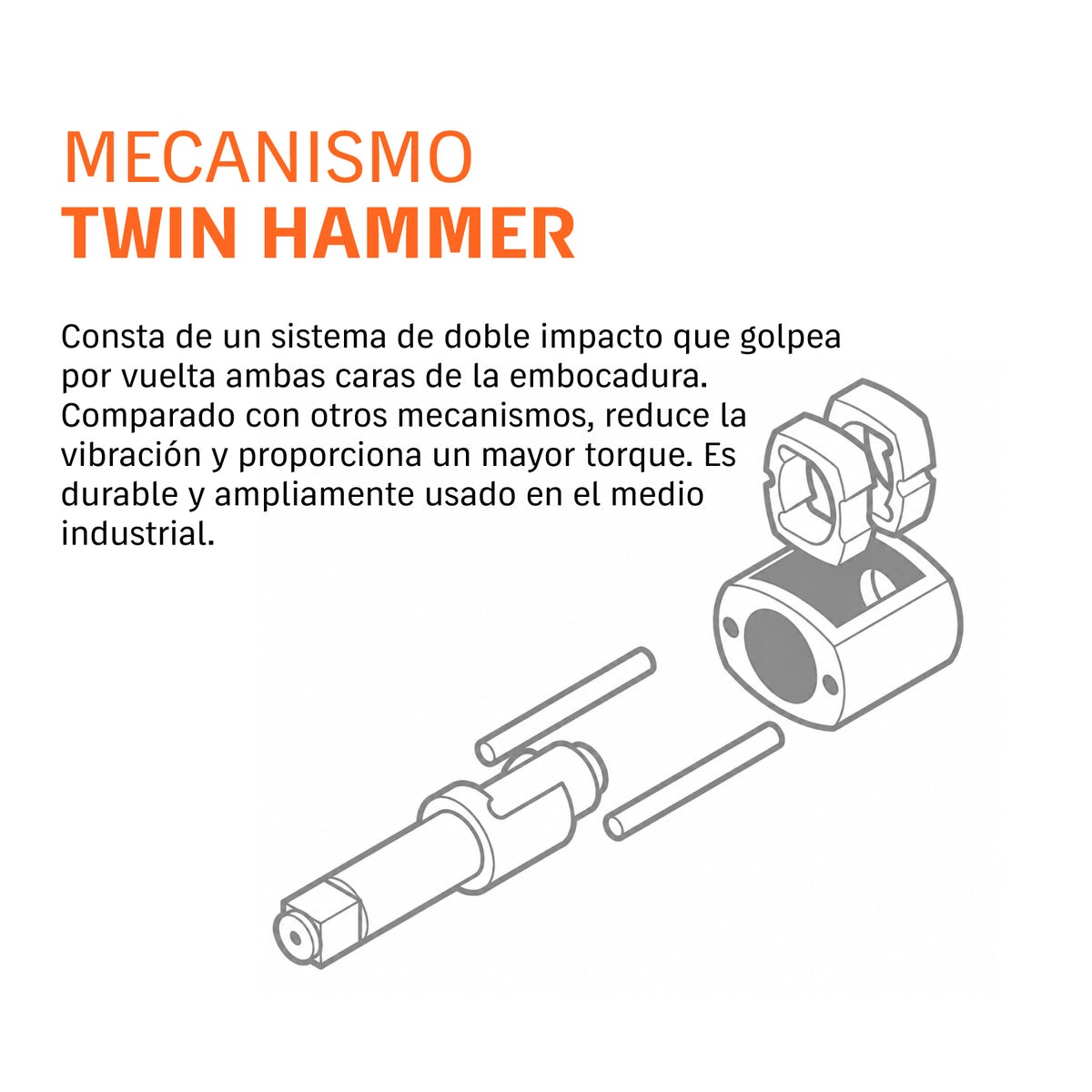 Llave (pistola) de impacto neumática 1", industrial, TRUPER