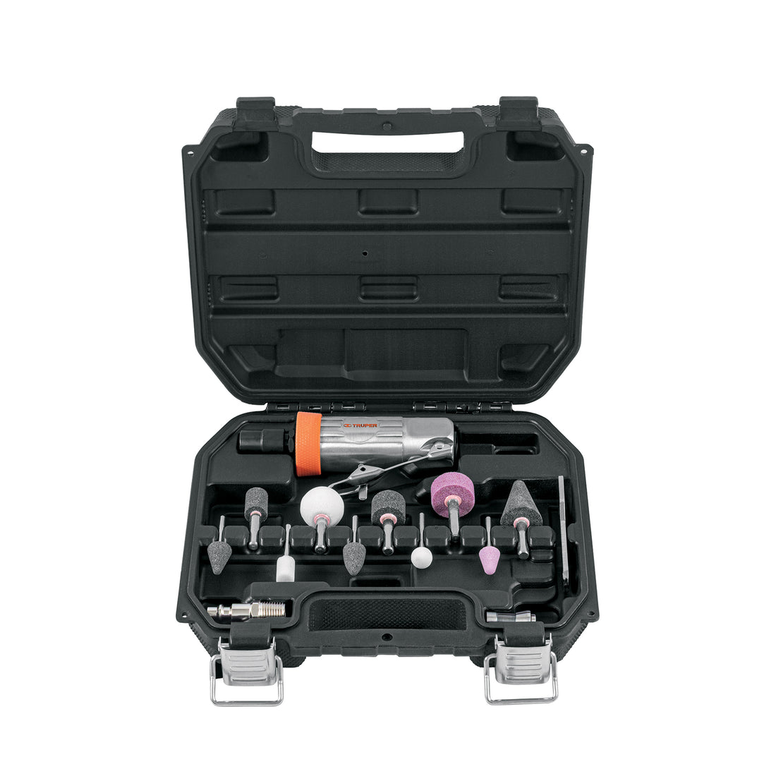 Kit de mini esmeriladora 1/4" con estuche plástico, TRUPER