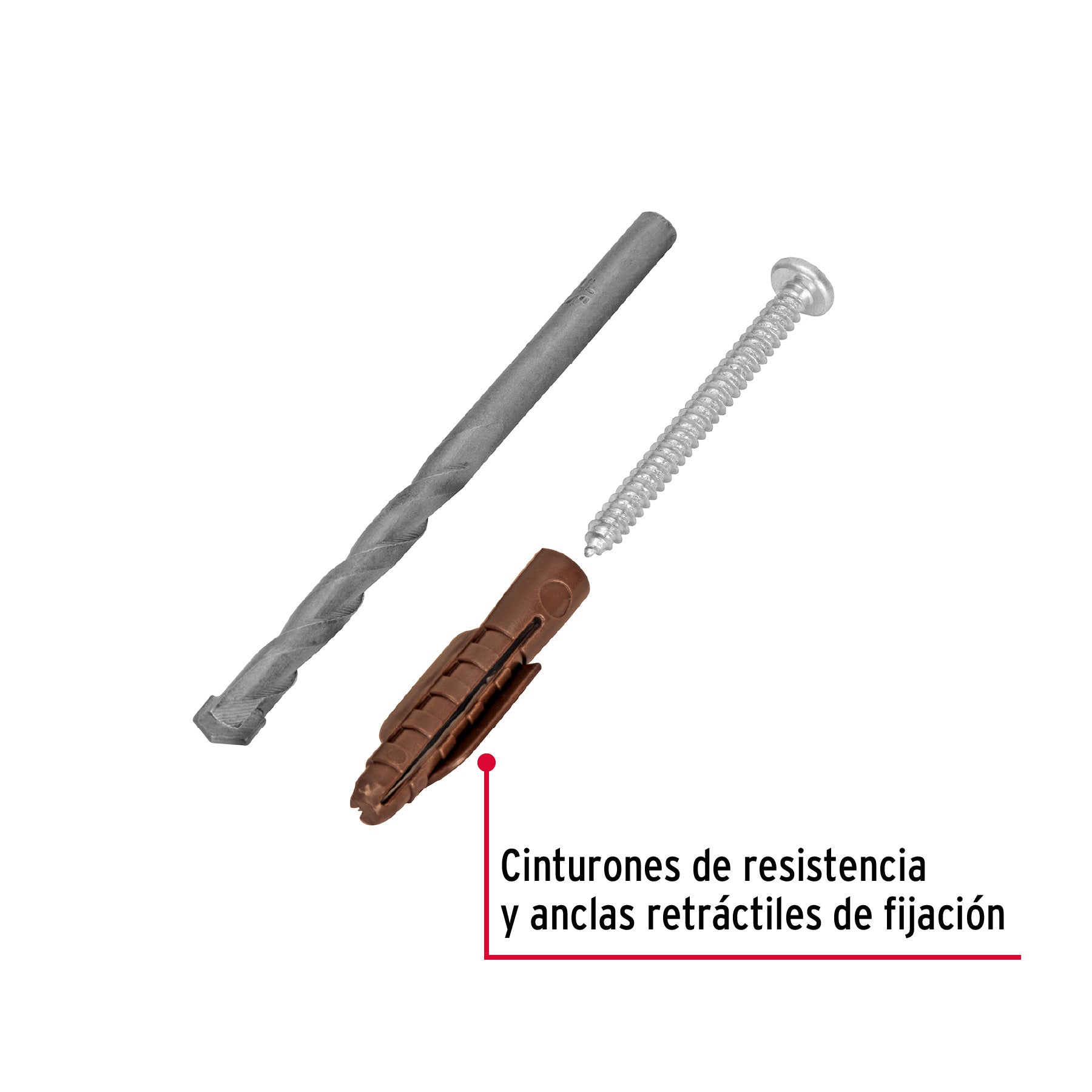Kit de 20 taquetes 5/16"con pijas #10 y 1 broca 5/16", FIERO