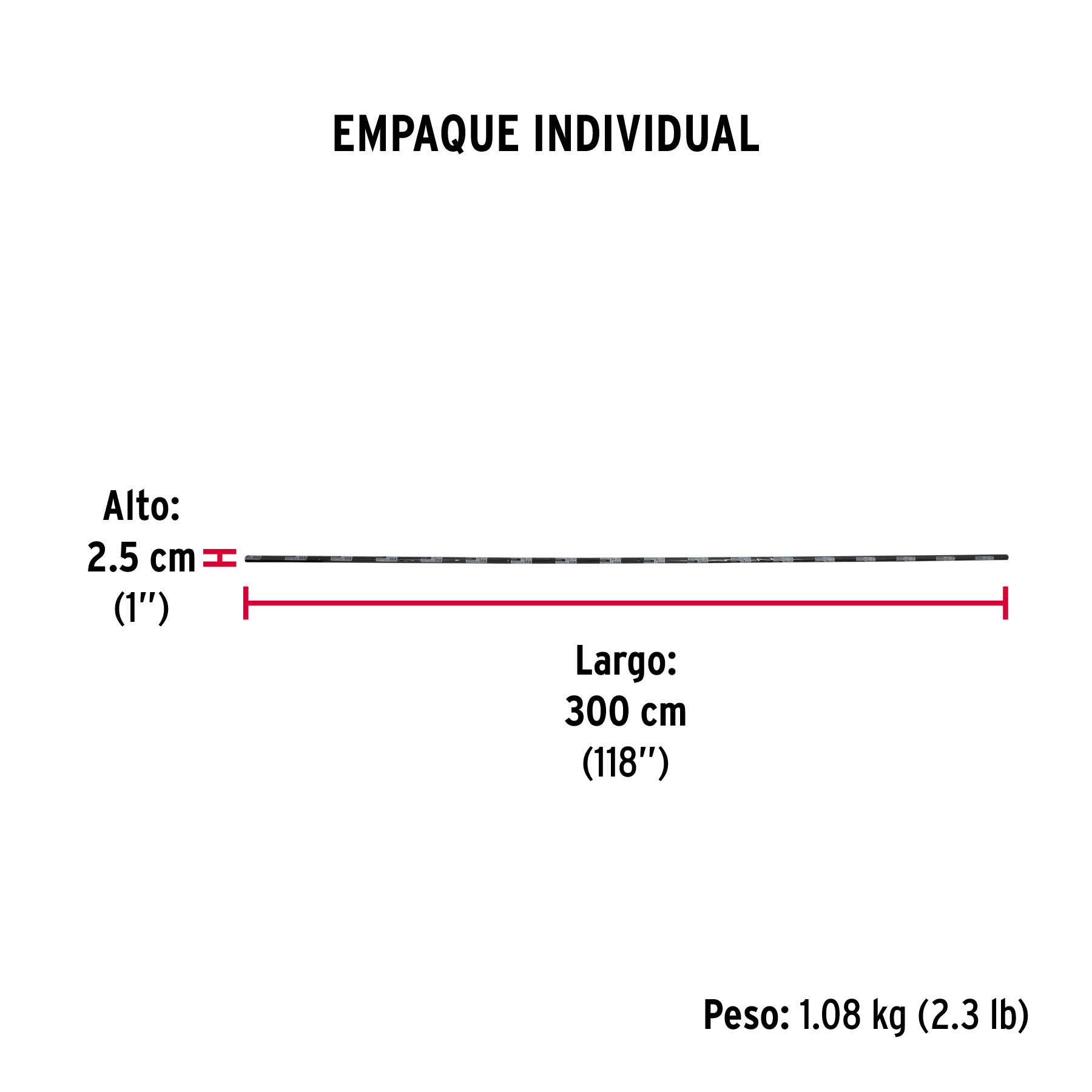 Tubo redondo de 3.0 m negro para closet, HERMEX - Empaque