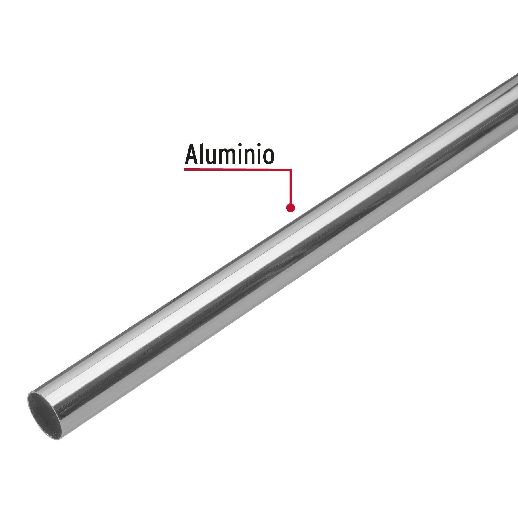 Tubo redondo de 3.0 m en aluminio para closet, HERMEX