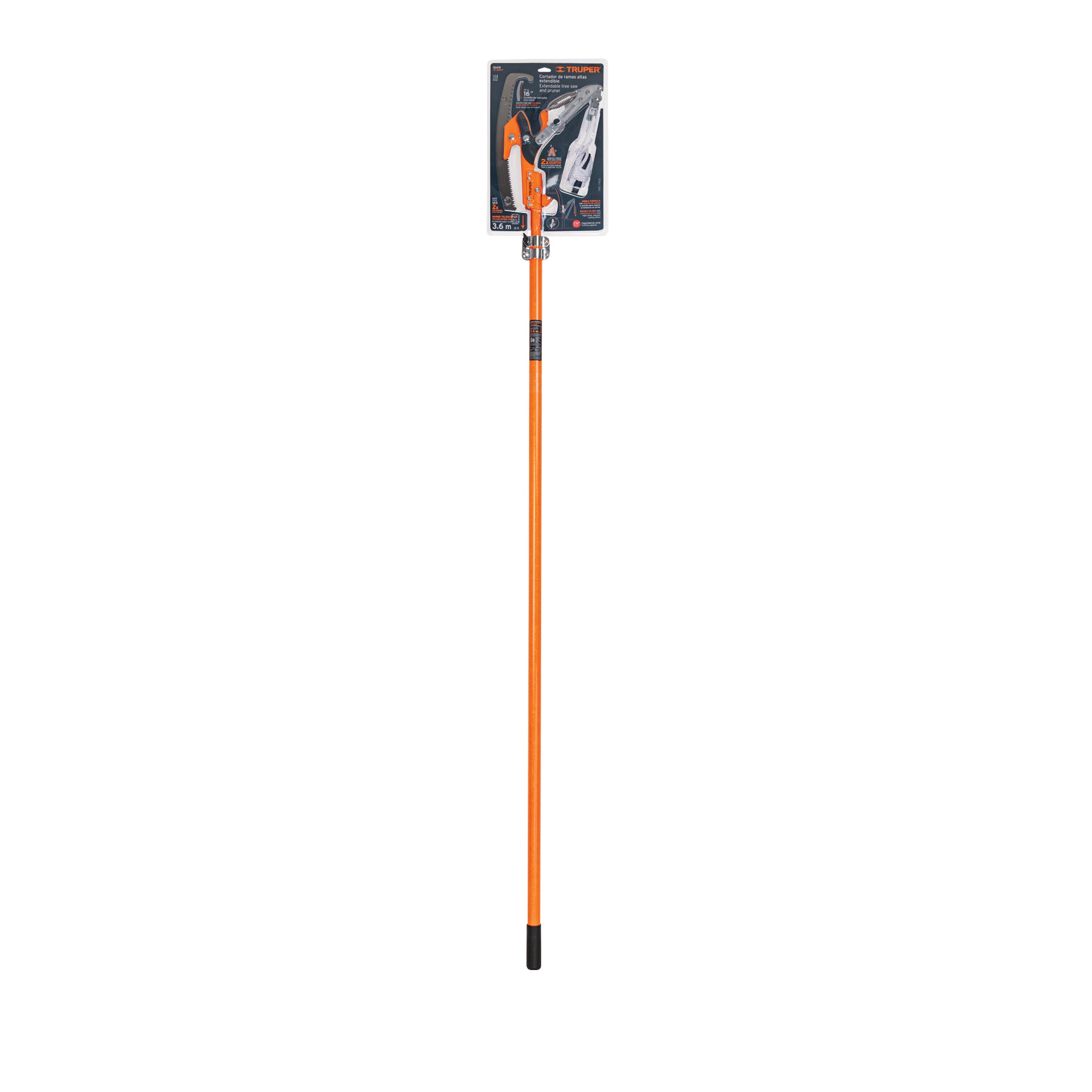 Cortador de ramas altas mango telescópico 3.6 m fibra vidrio