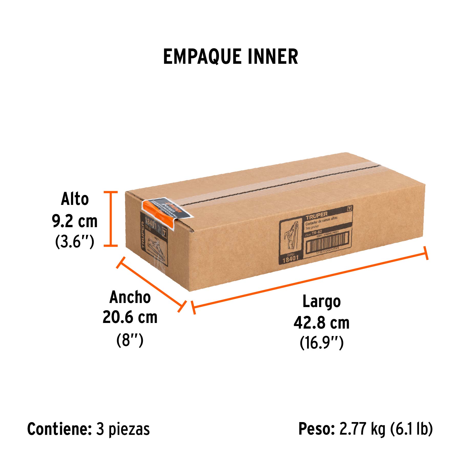 Cortador de ramas altas sin mango, hoja de acero SK5 de 14" - Empaque