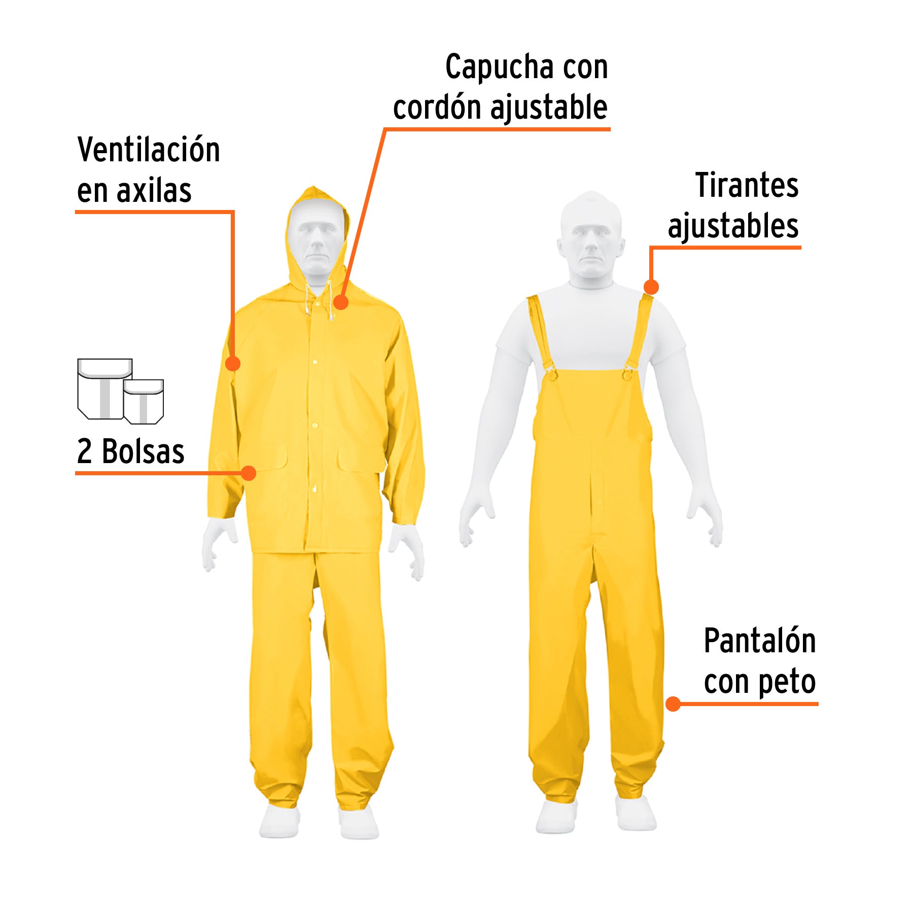 Conjunto impermeable triple capa, talla G, TRUPER EXPERT