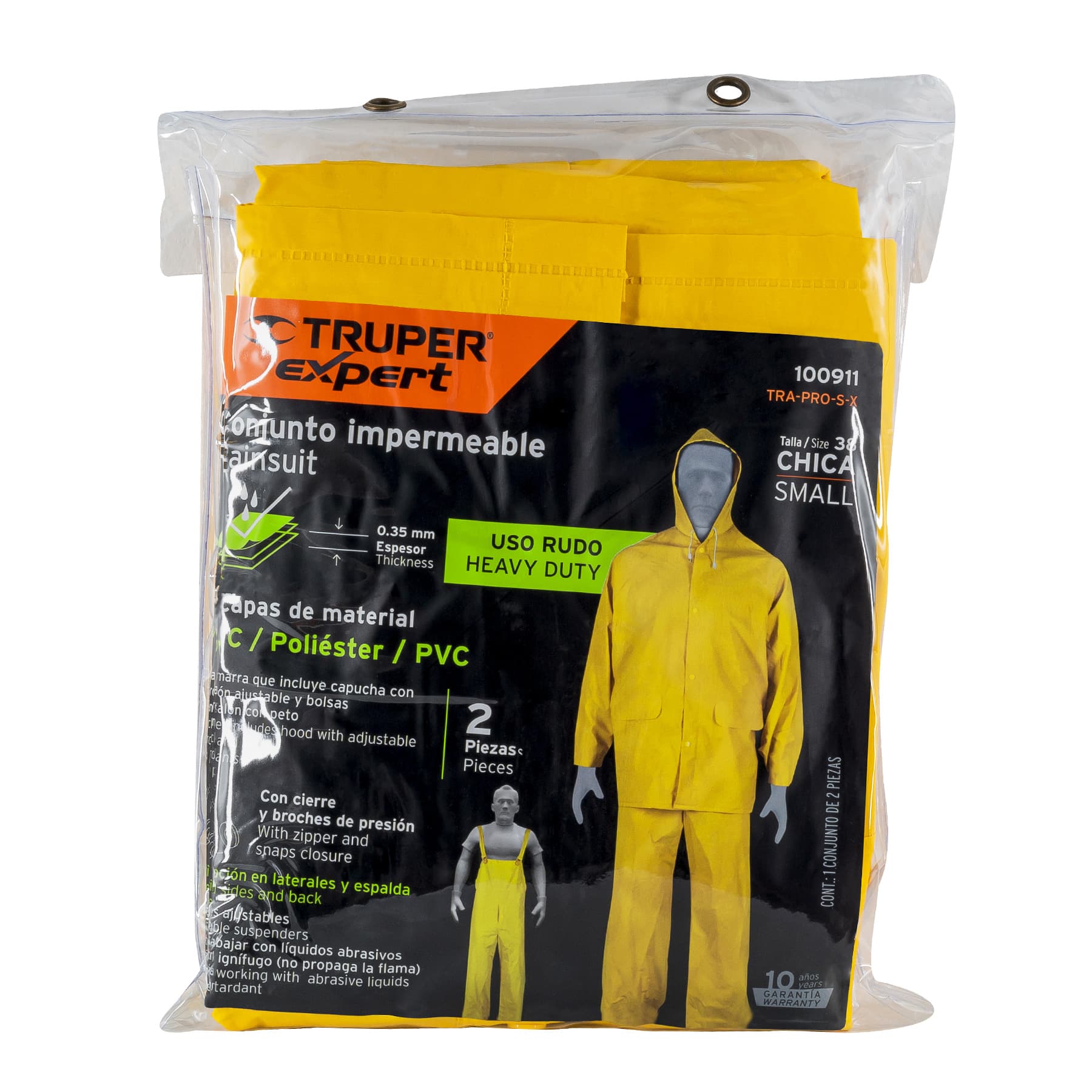 Conjunto impermeable triple capa, talla CH, TRUPER EXPERT