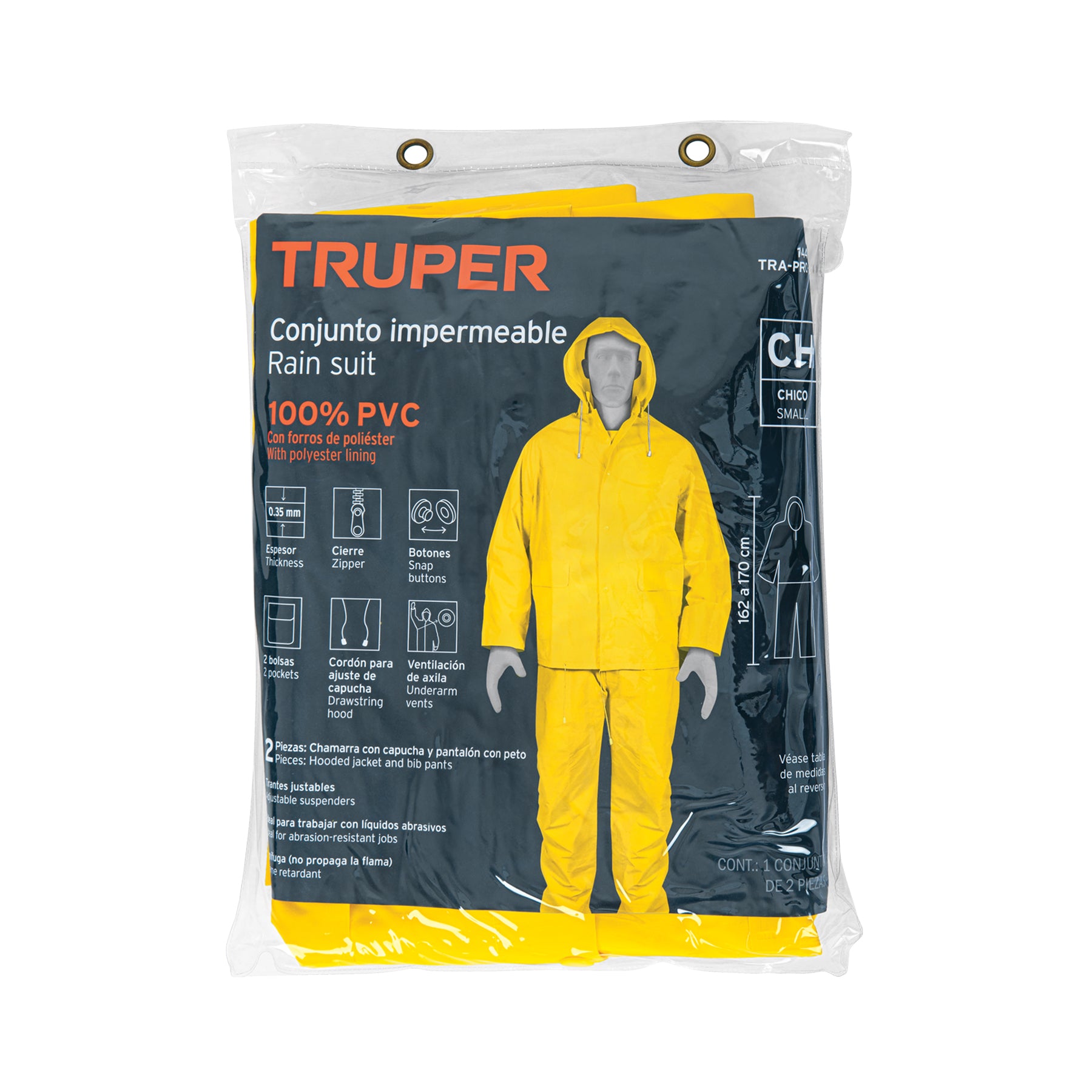 Conjunto impermeable doble capa, talla CH, TRUPER