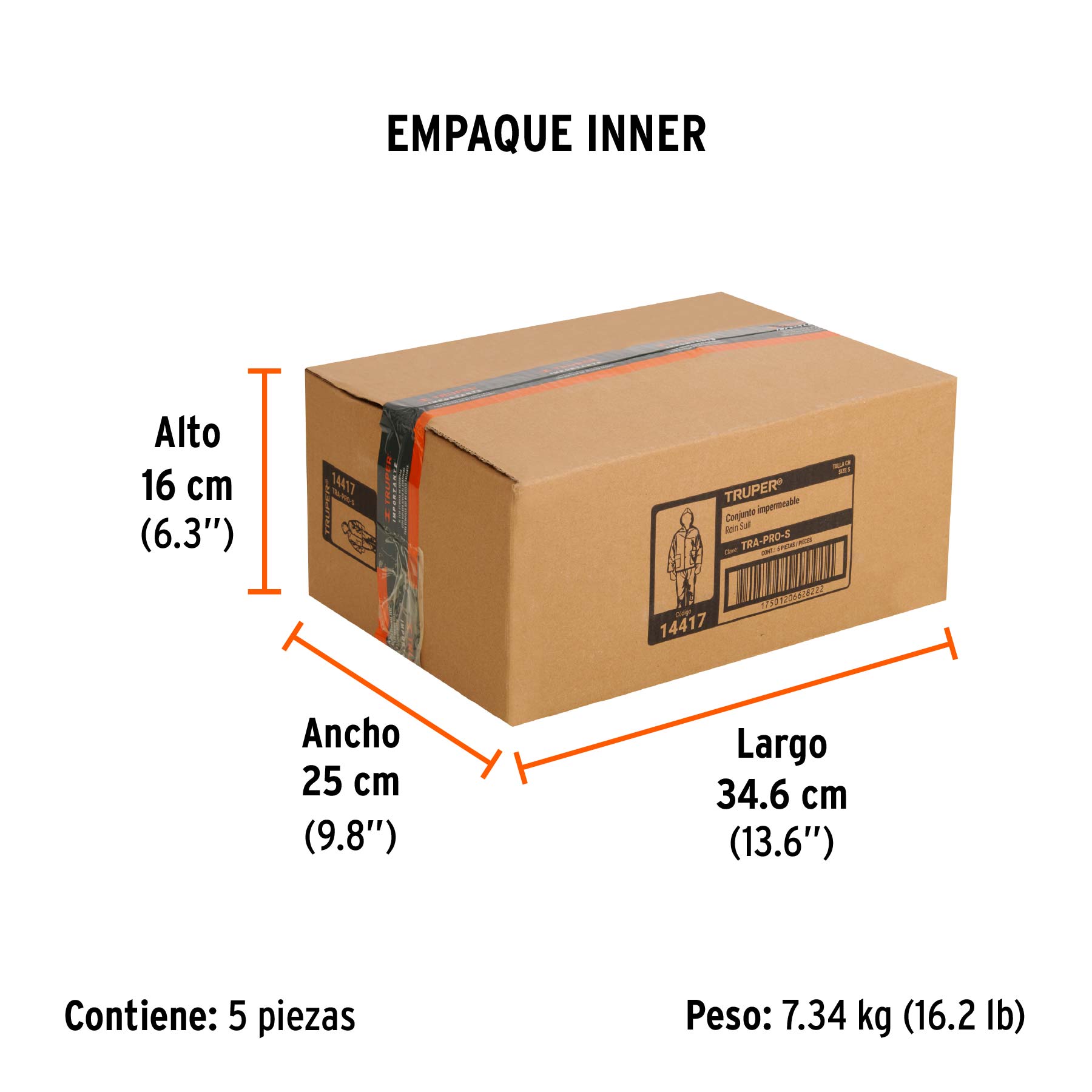 Conjunto impermeable doble capa, talla CH, TRUPER - Empaque