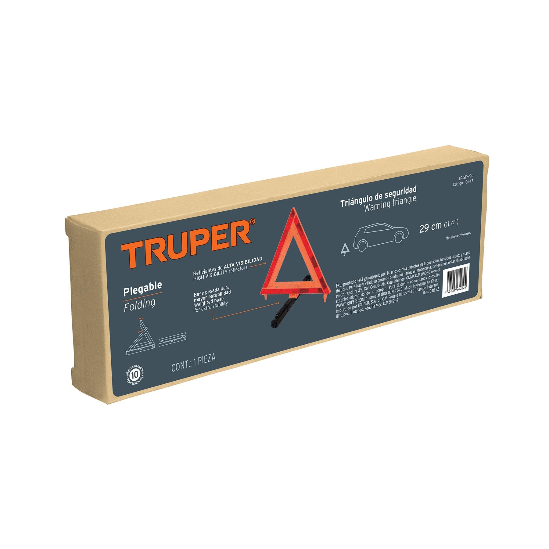 Triángulo de seguridad, 11", TRUPER