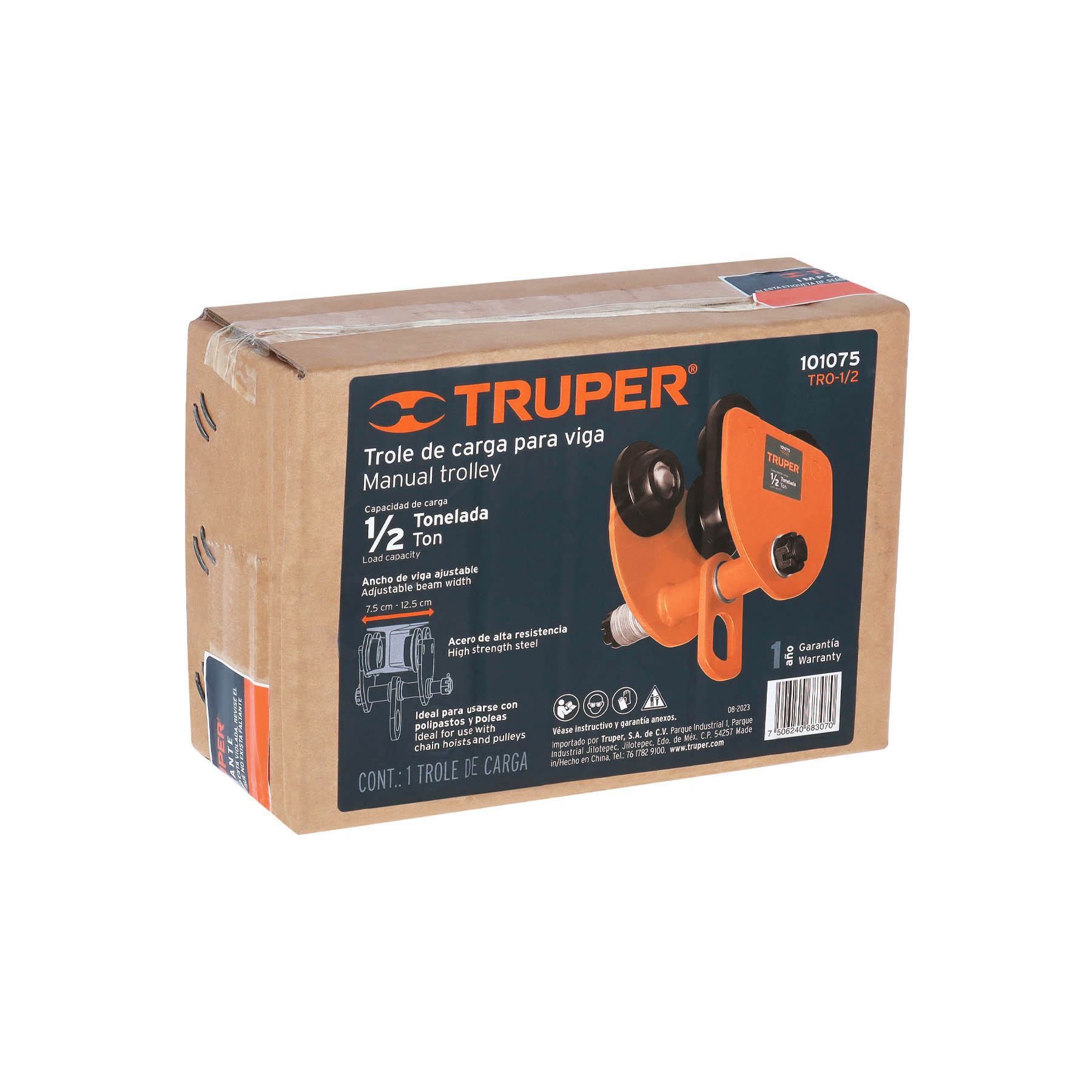 Trole de carga 1/2 ton para vigas IPS e IPR, ajustable