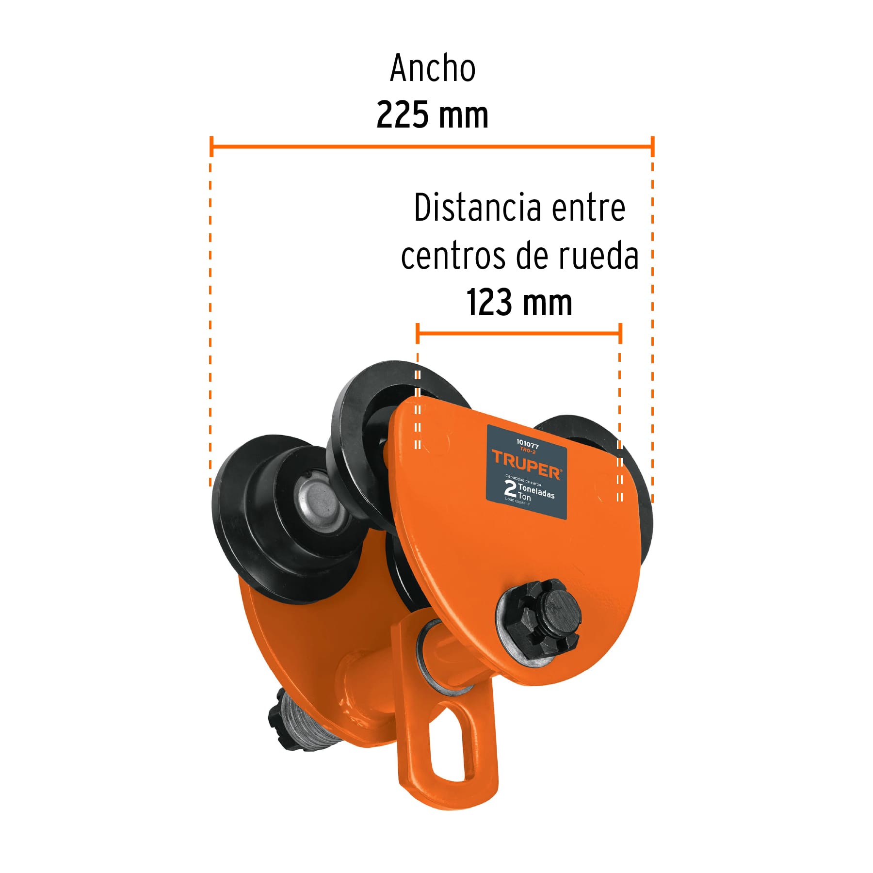 Trole de carga 2 ton para vigas IPS e IPR, ajustable, TRUPER