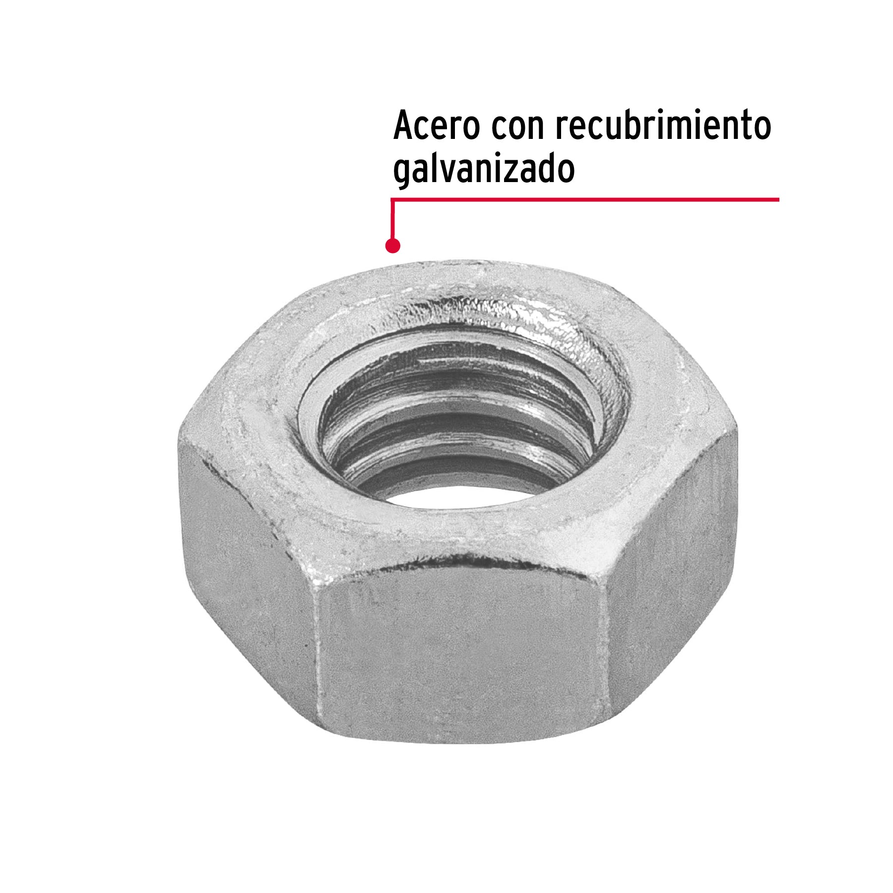 Blíster con 20 tuercas 5/16" hex de acero galvanizado, FIERO