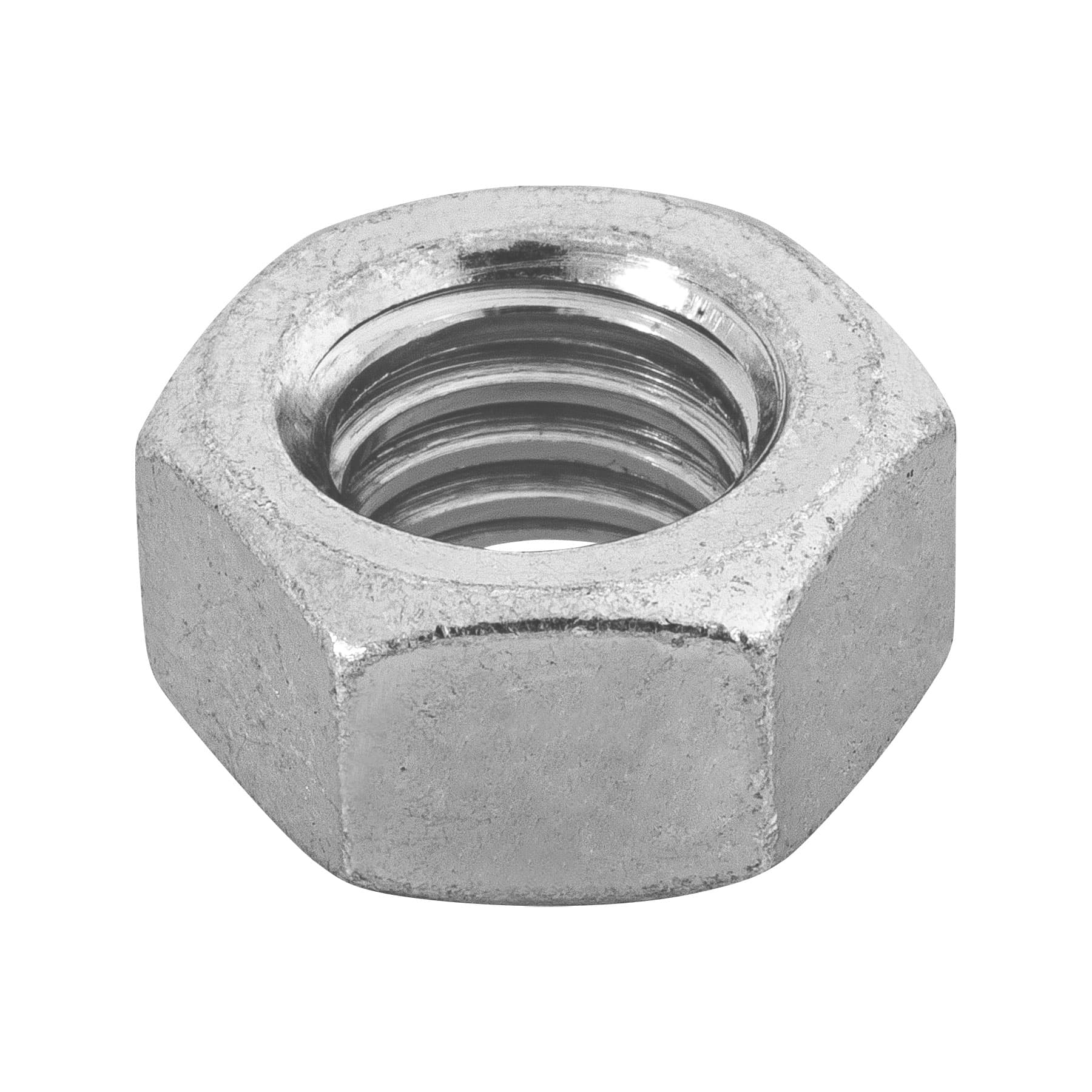 Bolsa con 60 tuercas 7/16" hexagonales de acero galvanizado