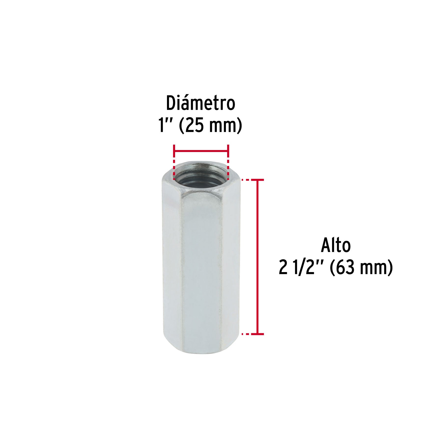 Bolsa con 2 tuercas cople, 1" acero galvanizado , FIERO