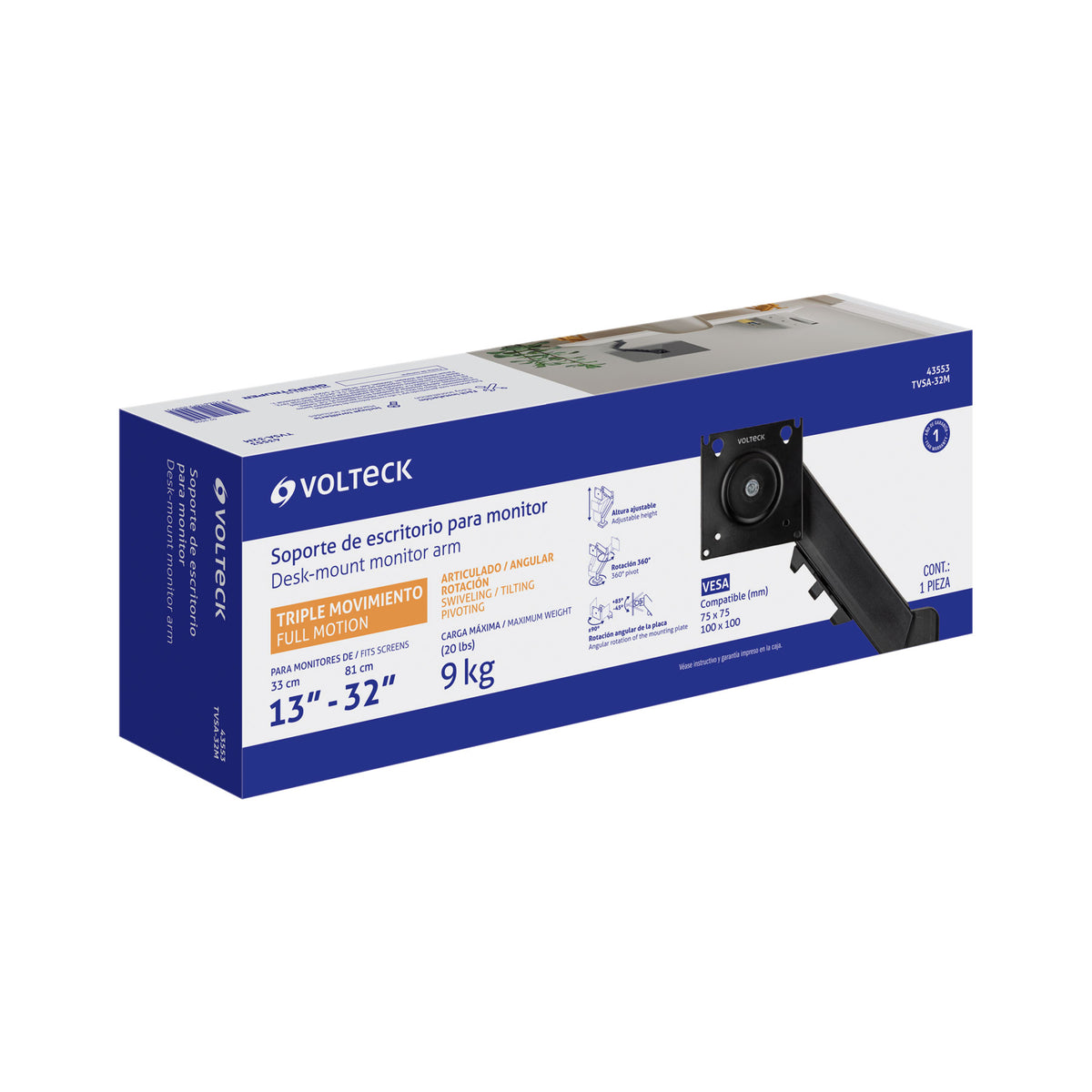 Soporte de escritorio para monitor de 13" a 32", VOLTECK