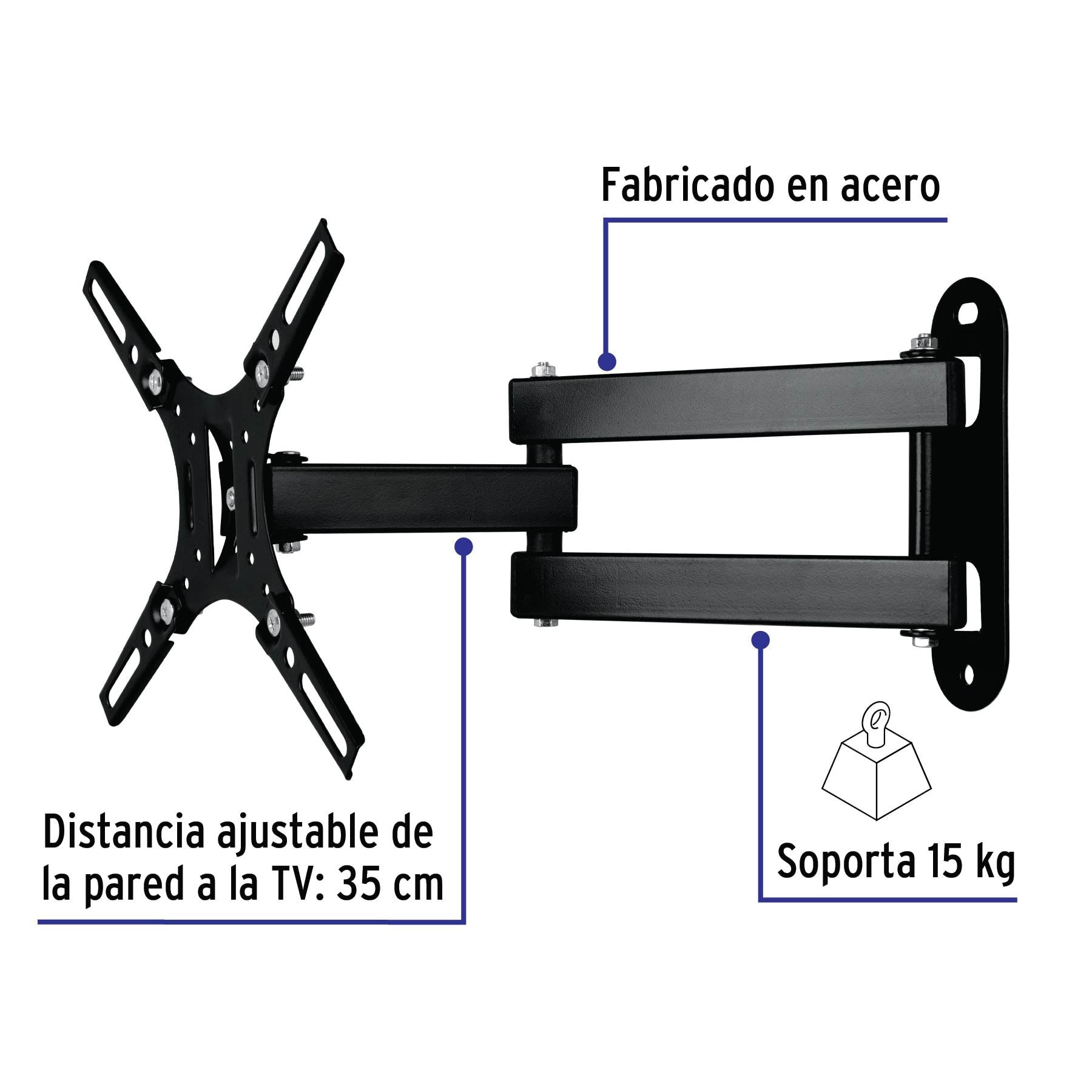 Soporte para pantallas 14" a 40" mov. angular y articulado