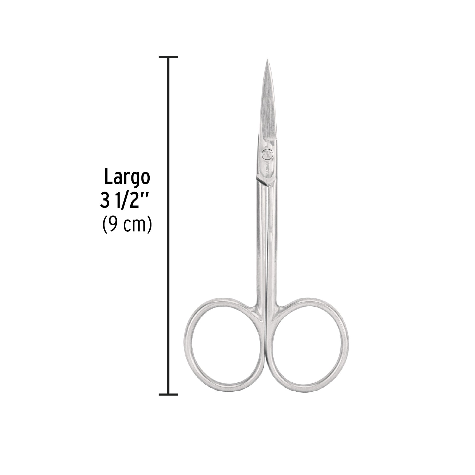 Tijera manicure 3-1/2", punta fina, PRETUL