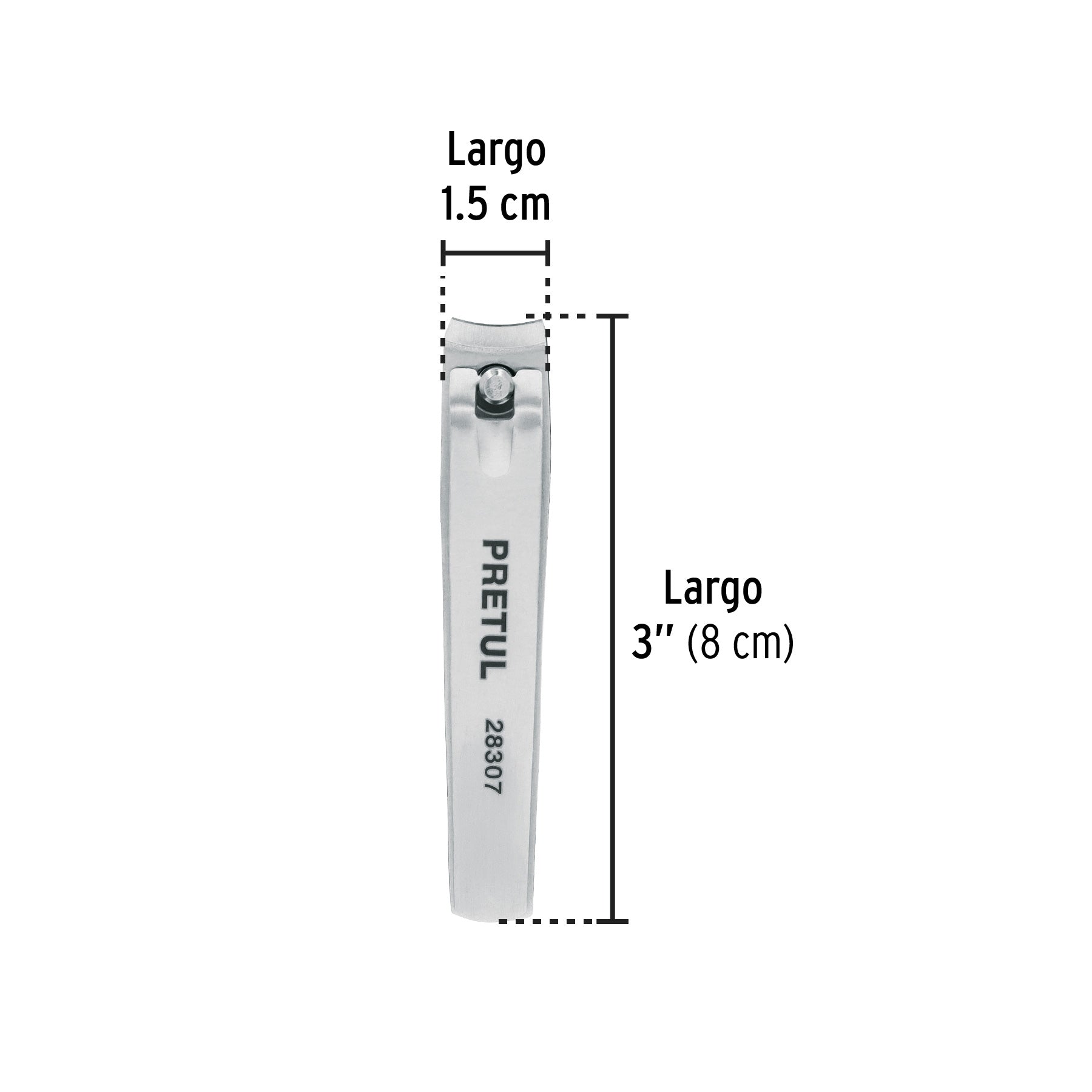 Cortaúñas 3" acero inoxidable, PRETUL