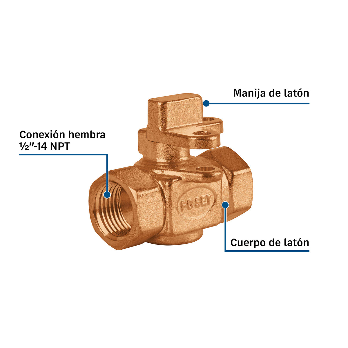 Válvula de banqueta 1/2" para candado, FOSET