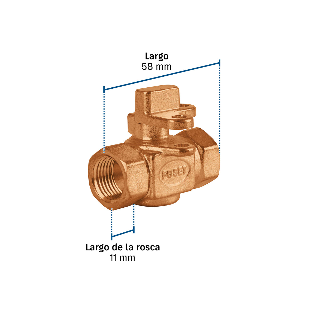 Válvula de banqueta 1/2" para candado, FOSET