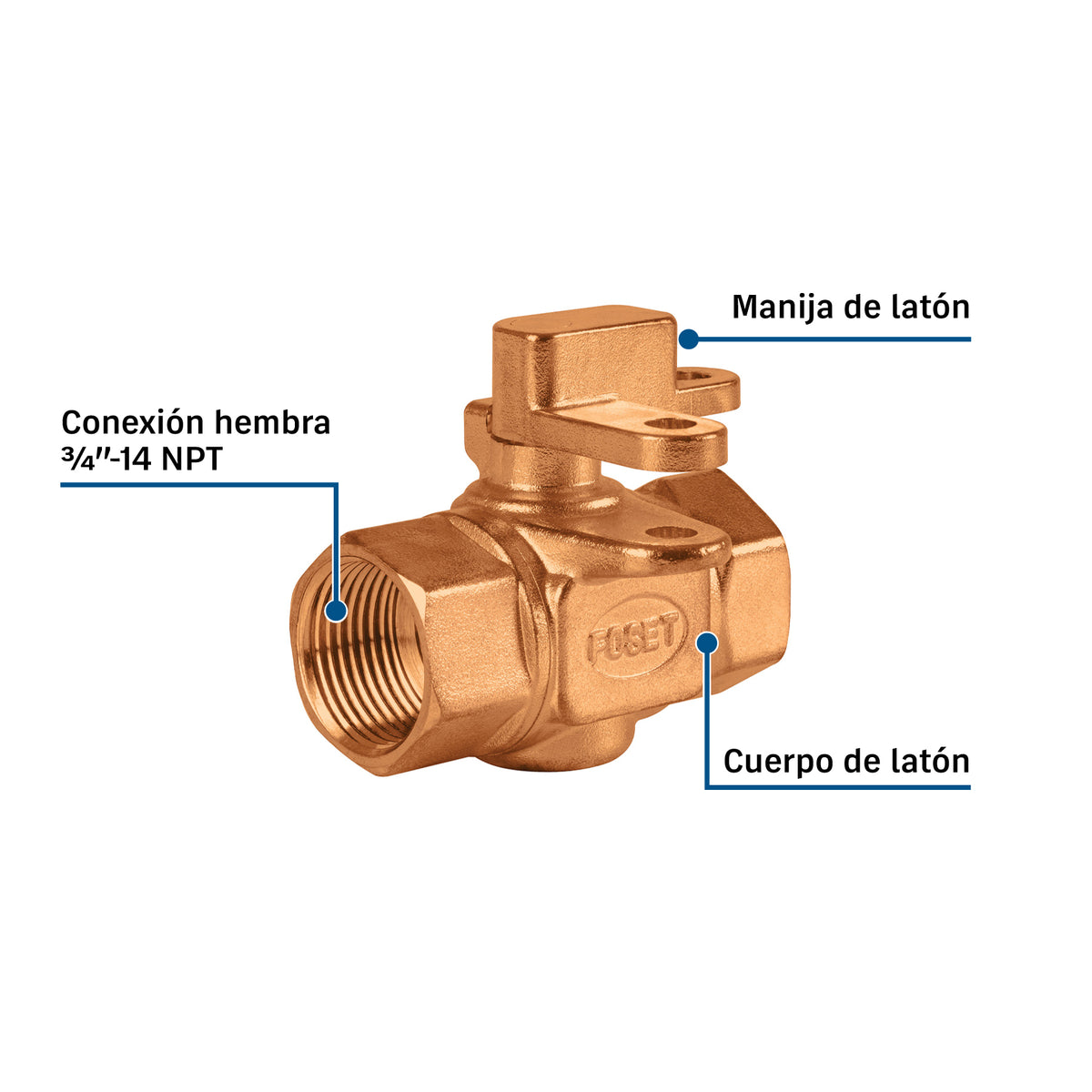 Válvula de banqueta 3/4" para candado, FOSET