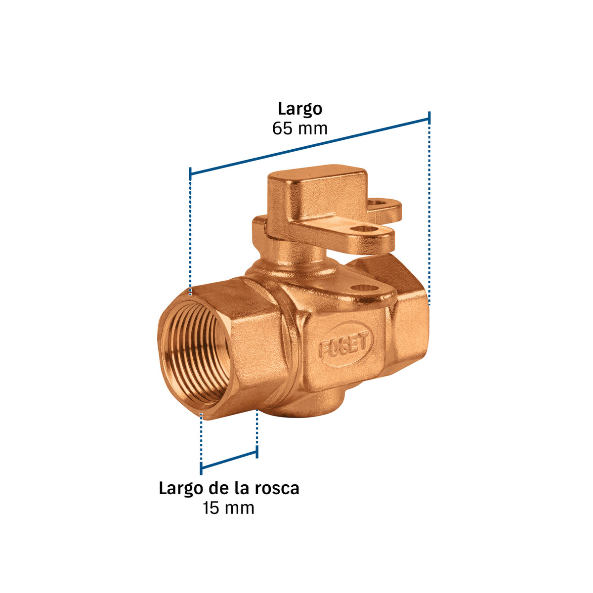 Válvula de banqueta 3/4" para candado, FOSET