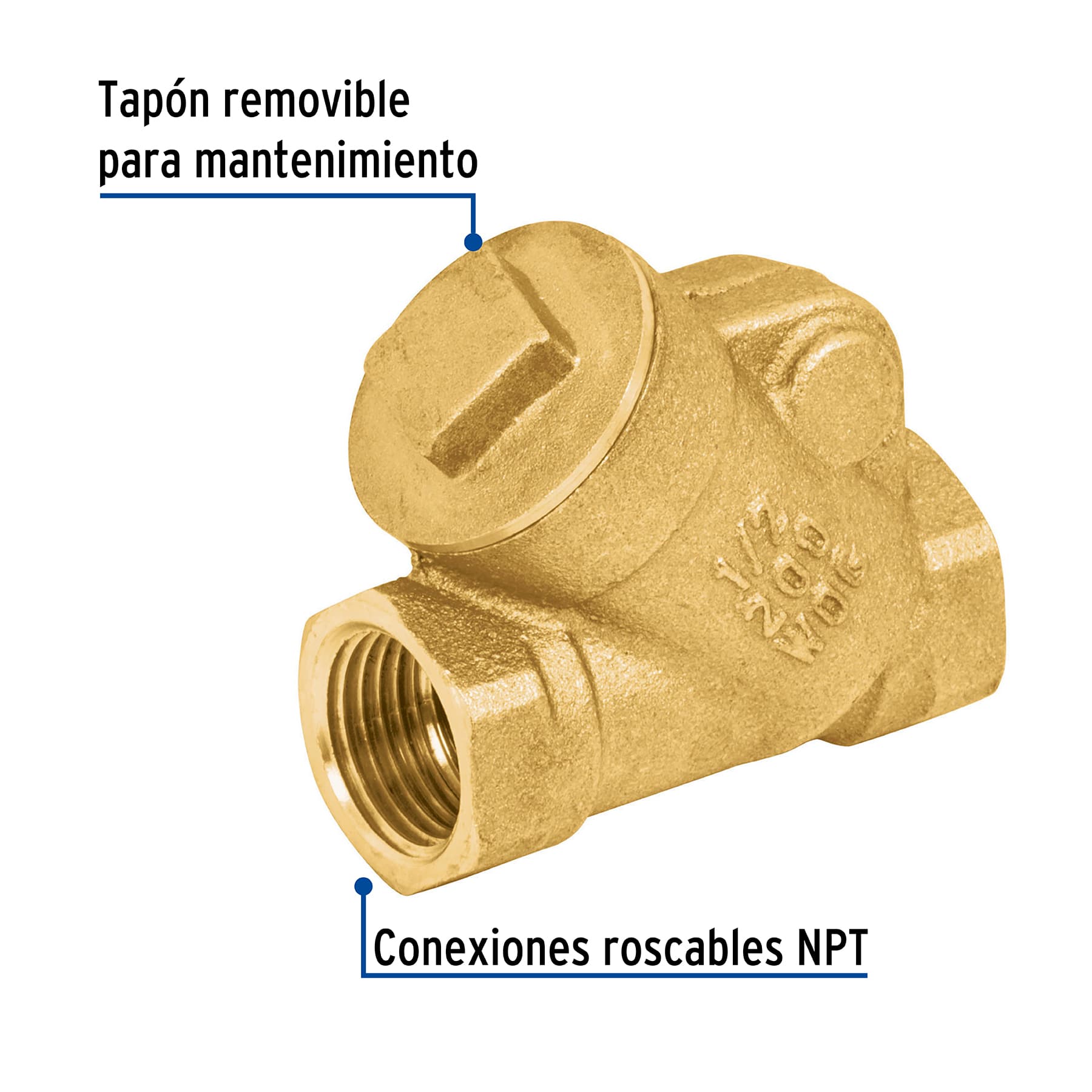 Válvula check de latón de 1/2", FOSET