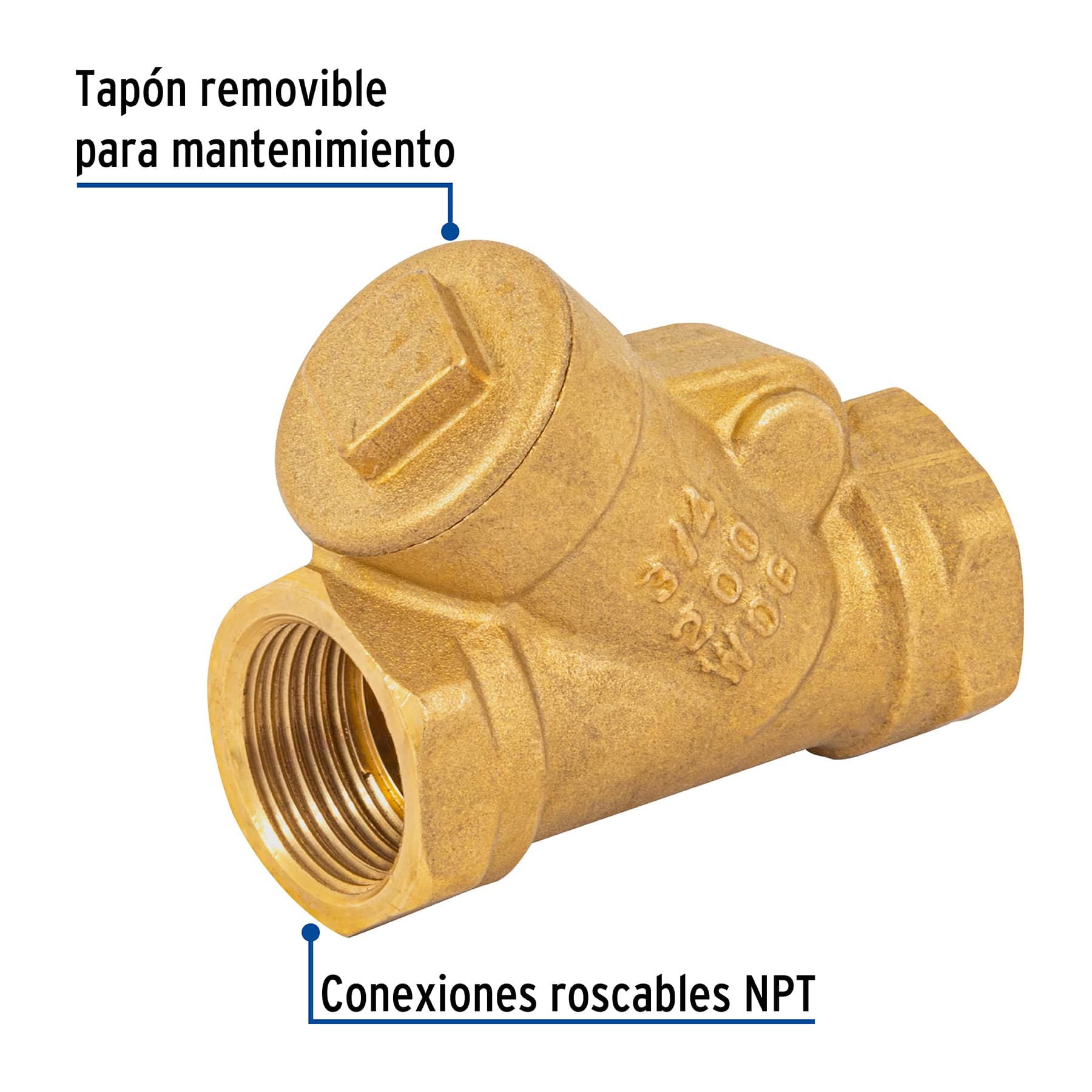 Válvula check de latón de 3/4", FOSET