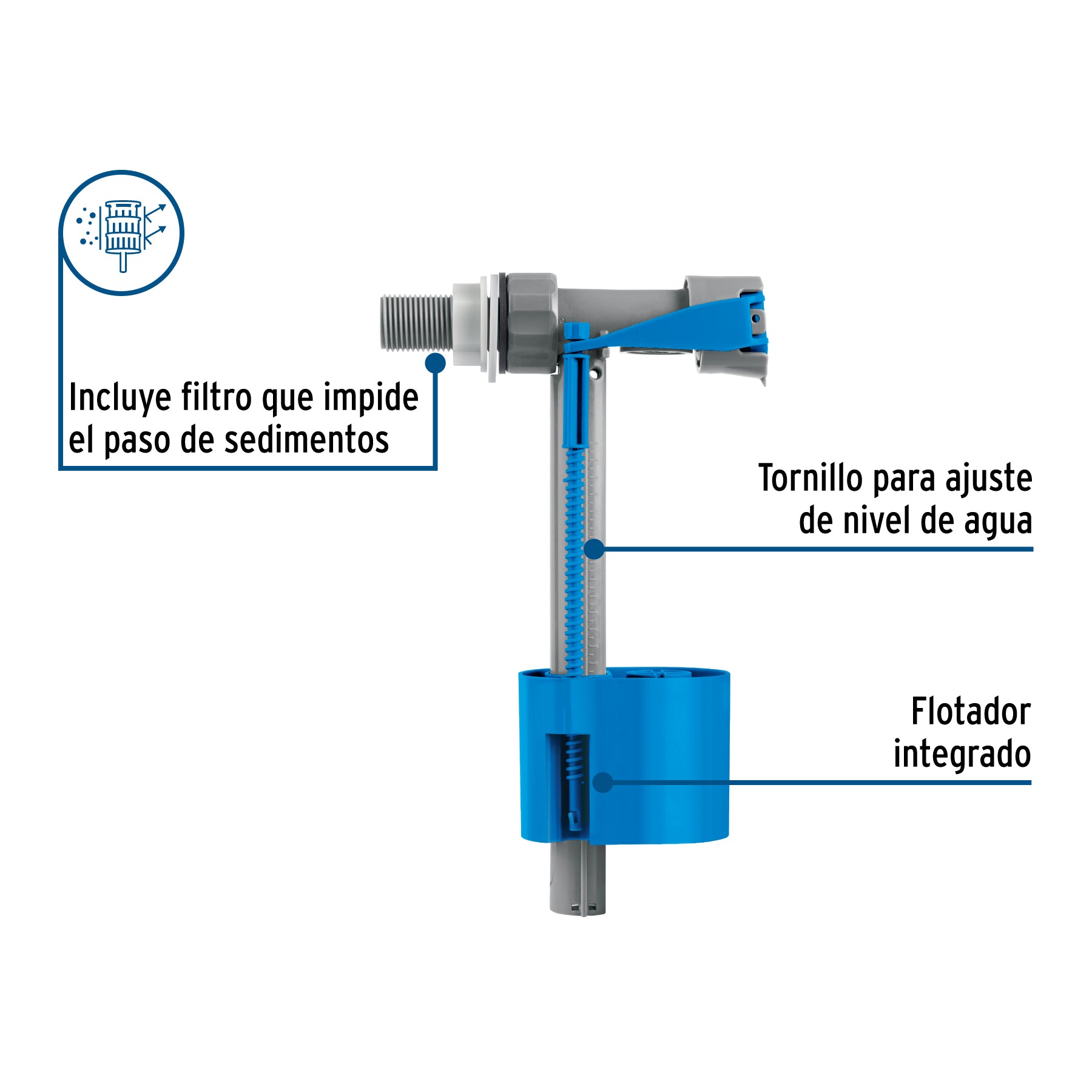 Válvula de llenado con flotador para tinaco, 1/2", FOSET