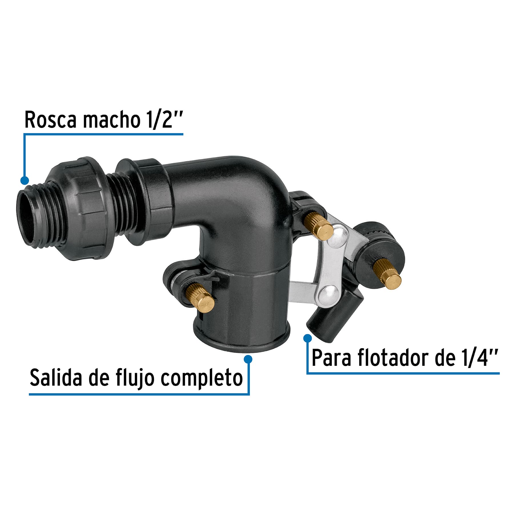 Válvula plástica de llenado para flotador, 1/2", FOSET