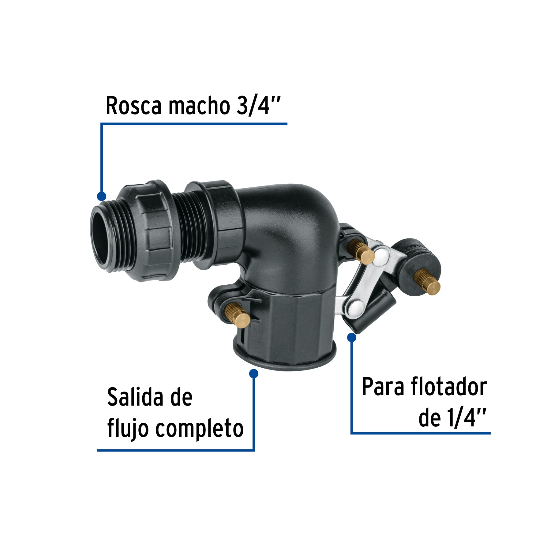 Válvula plástica de llenado para flotador, 3/4", FOSET