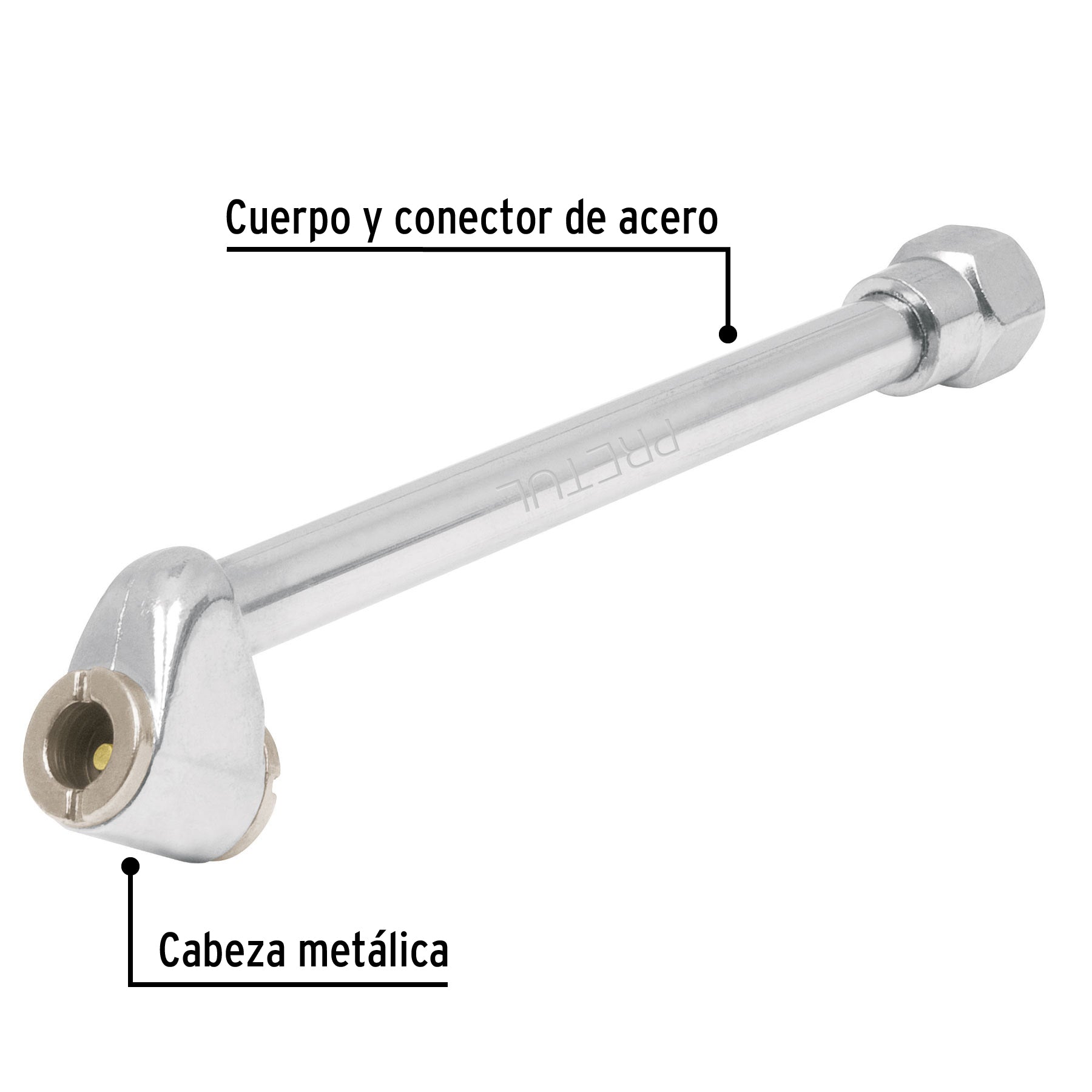Inflador de cabeza doble, cuerda 1/4" NPT, PRETUL