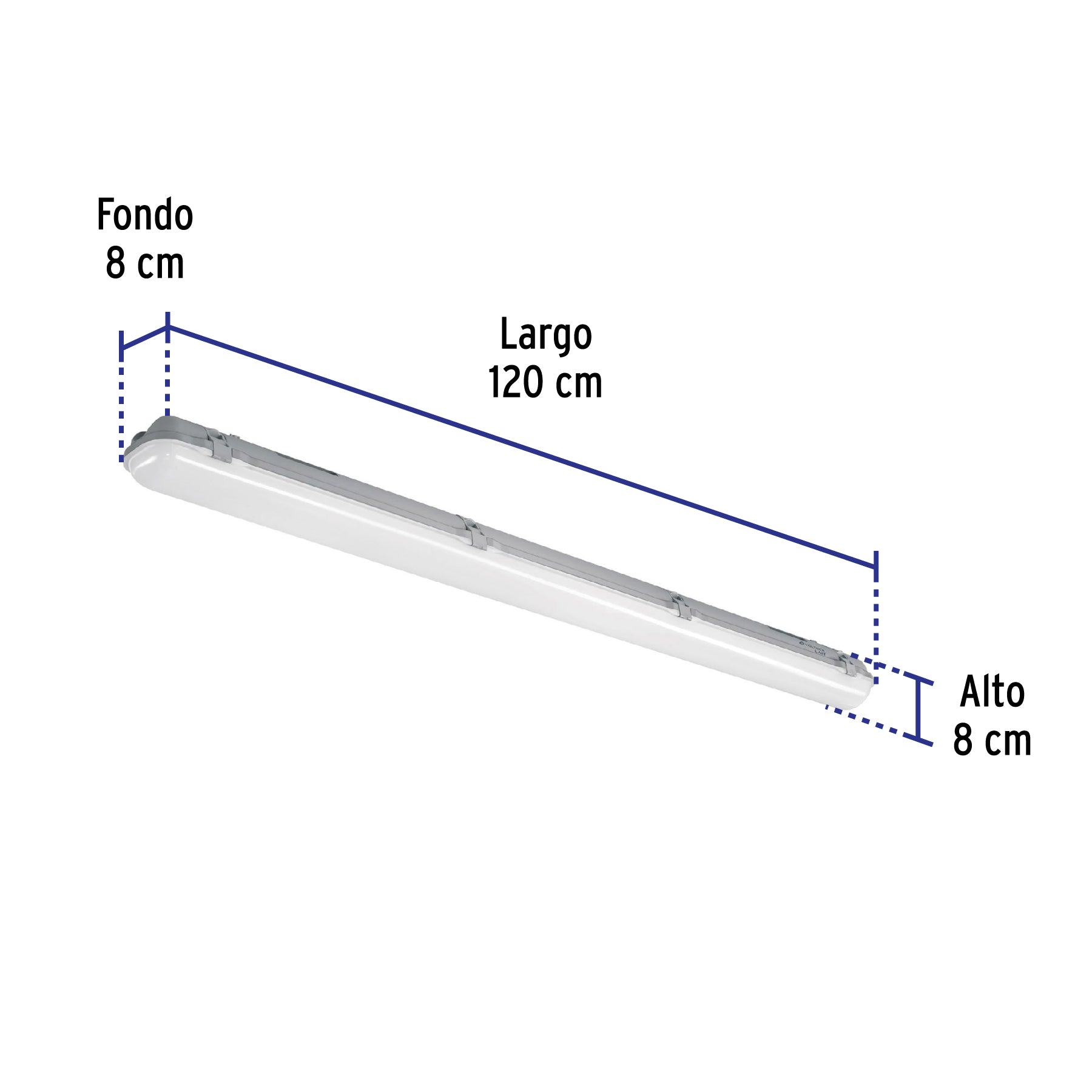 Luminario lineal LED 36W, 6500K, a prueba de vapor