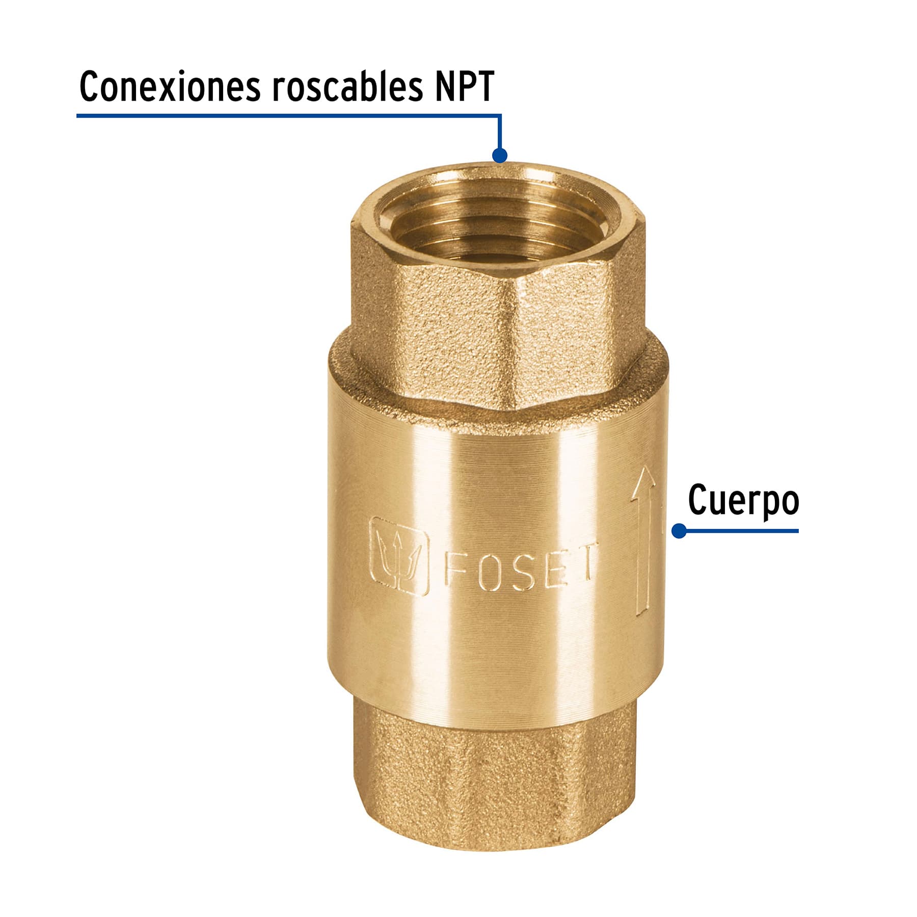 Válvula de retención de latón de 1/2", FOSET